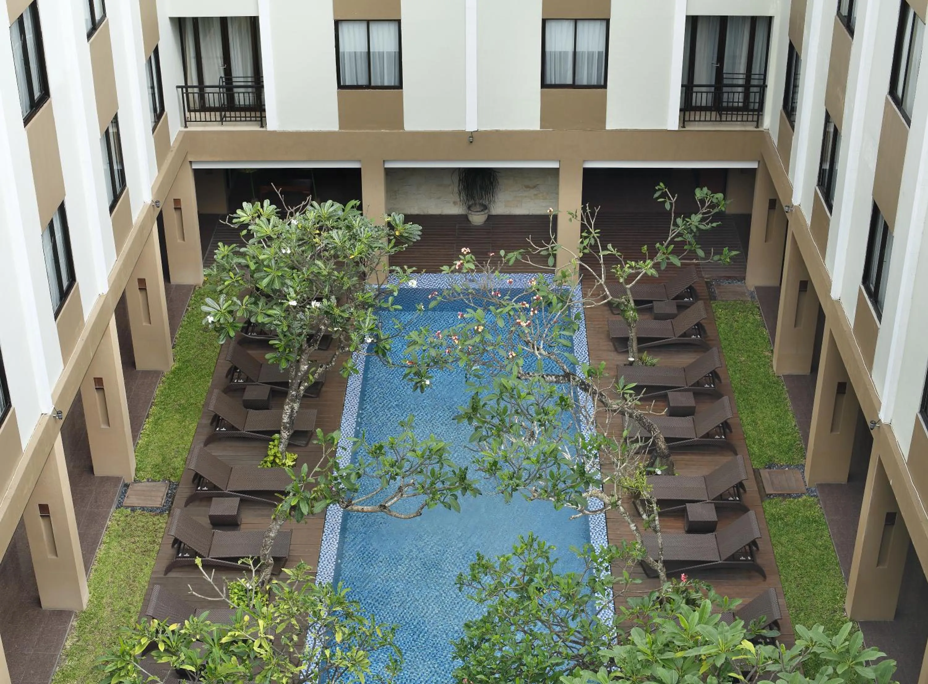 Pool view in Hotel Santika Kuta