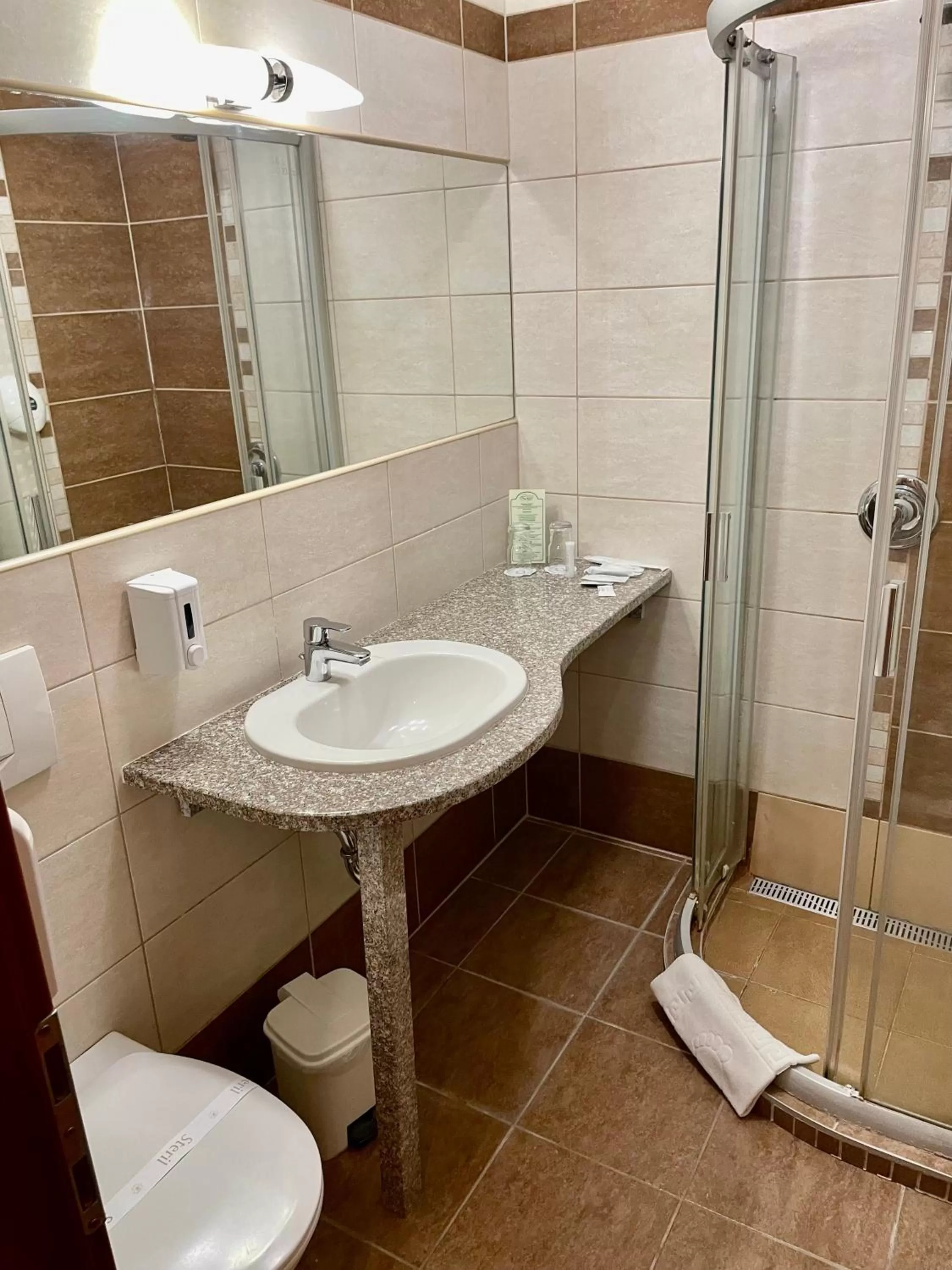 Shower in Lugas Hotel