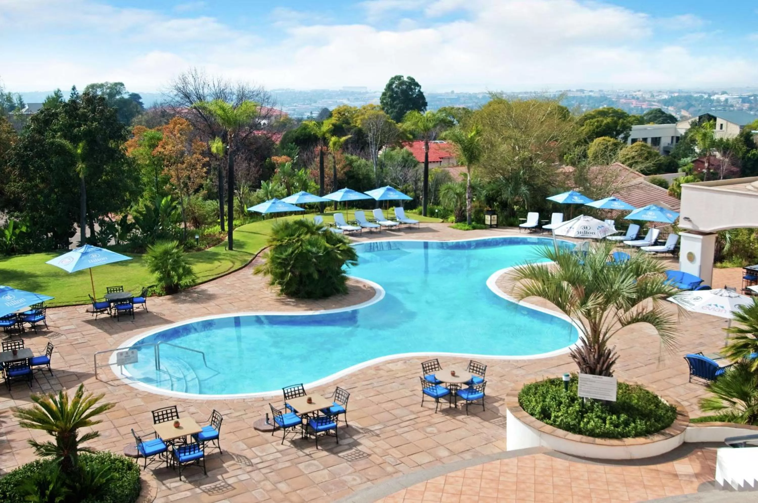 Pool view in Hilton Sandton