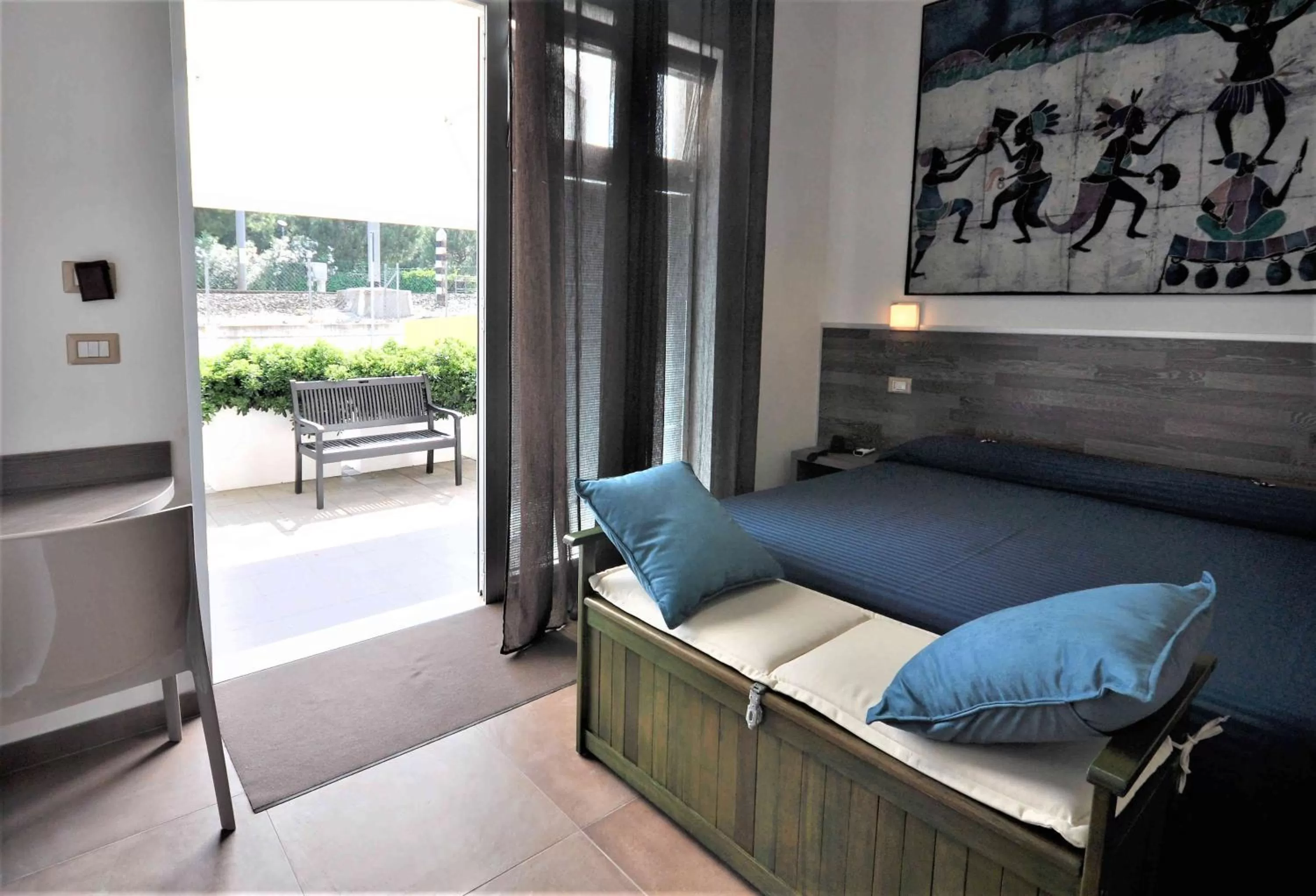 Patio, Bed in Hotel Miramare Dipendenza