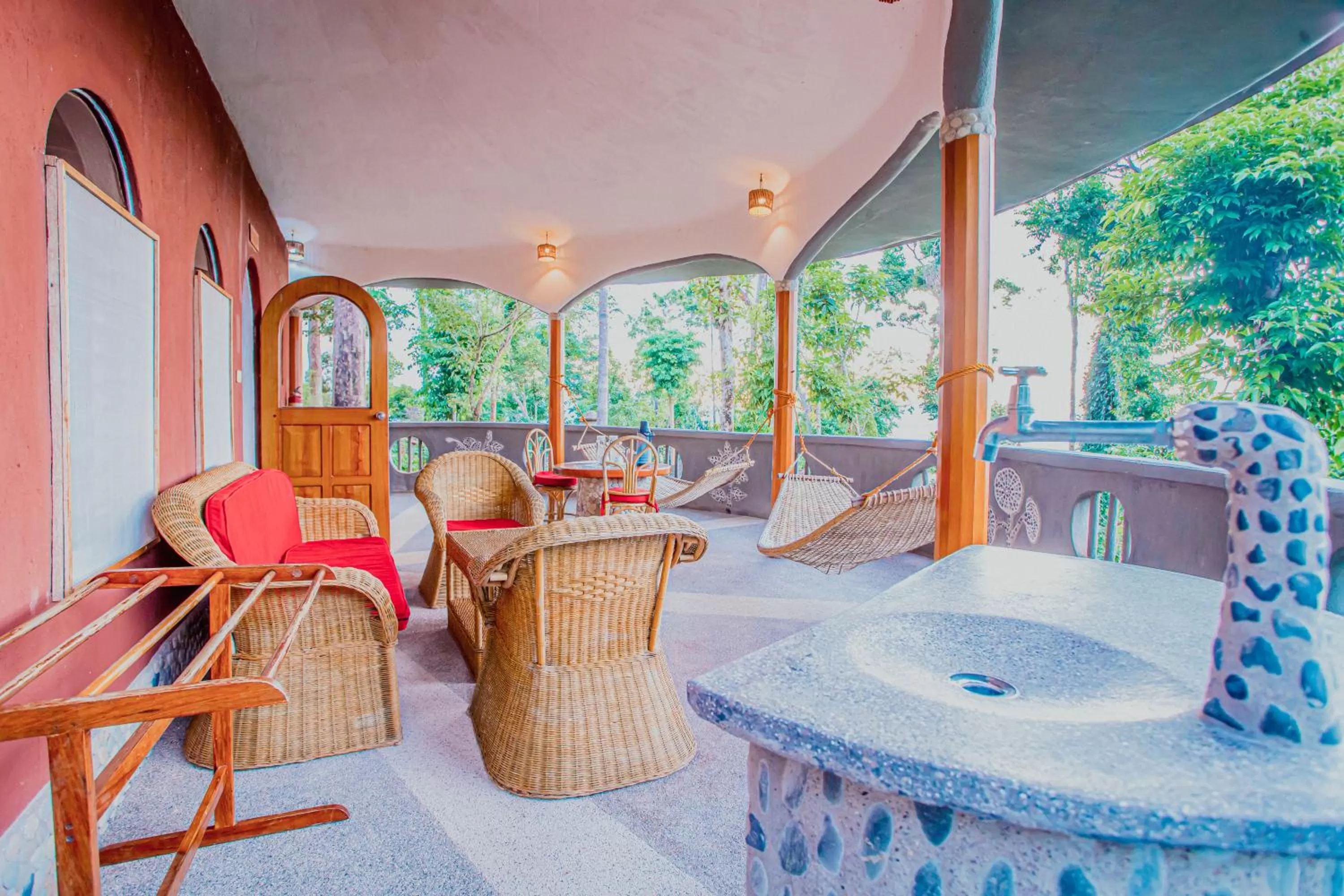 Seating area in Atremaru Jungle Retreat