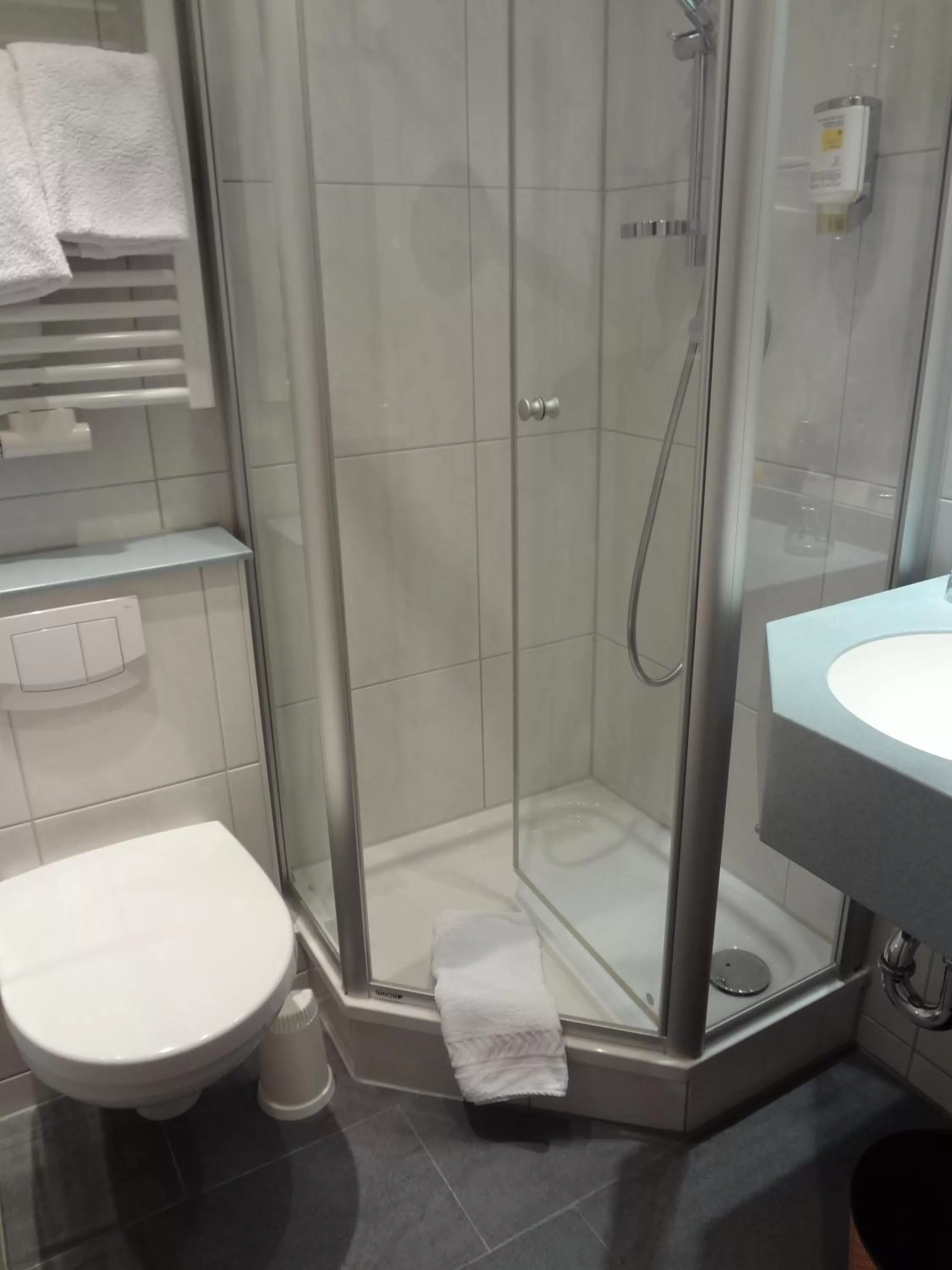 Bathroom in Hotel Rose Heidelberg inklusive Frühstück, Saunanutzung und Parkplätze nach Verfügbarkeit