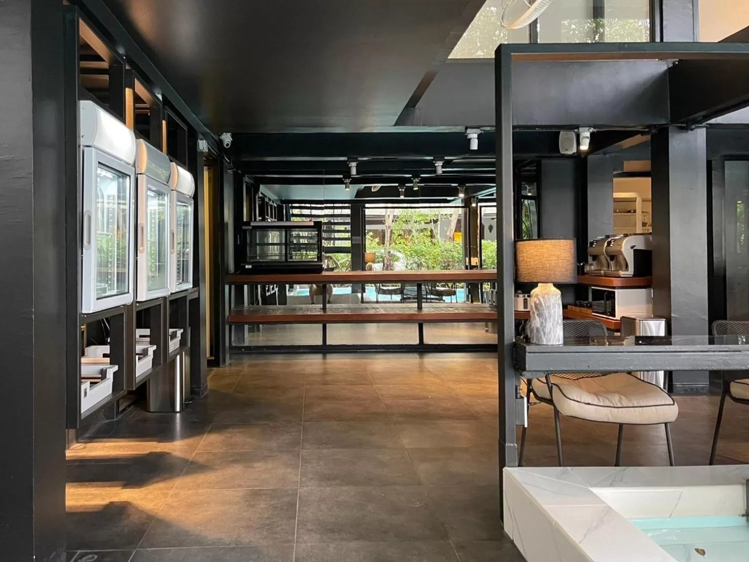 Seating area in POR Santitham