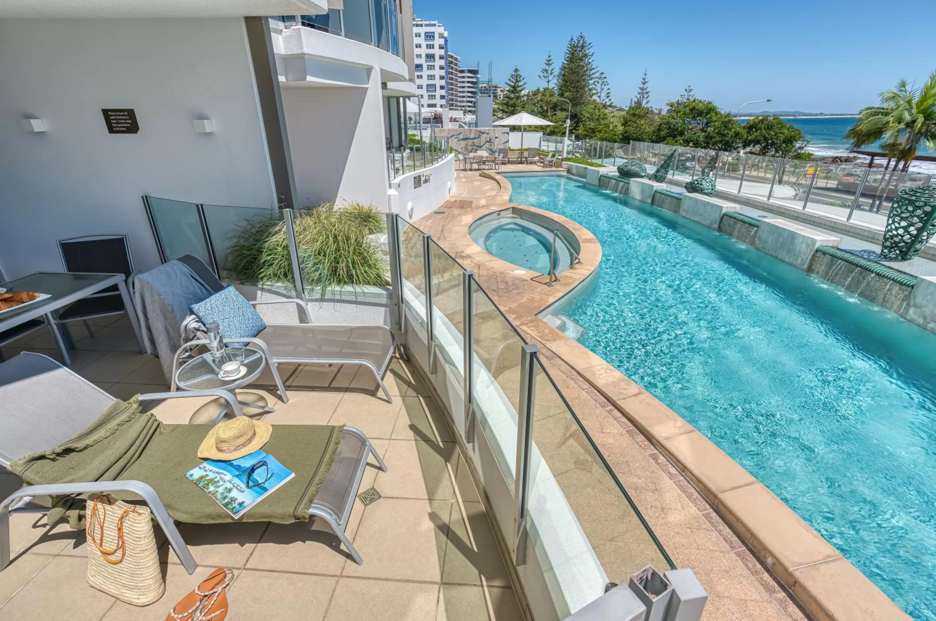 Pool view in Oceans Mooloolaba