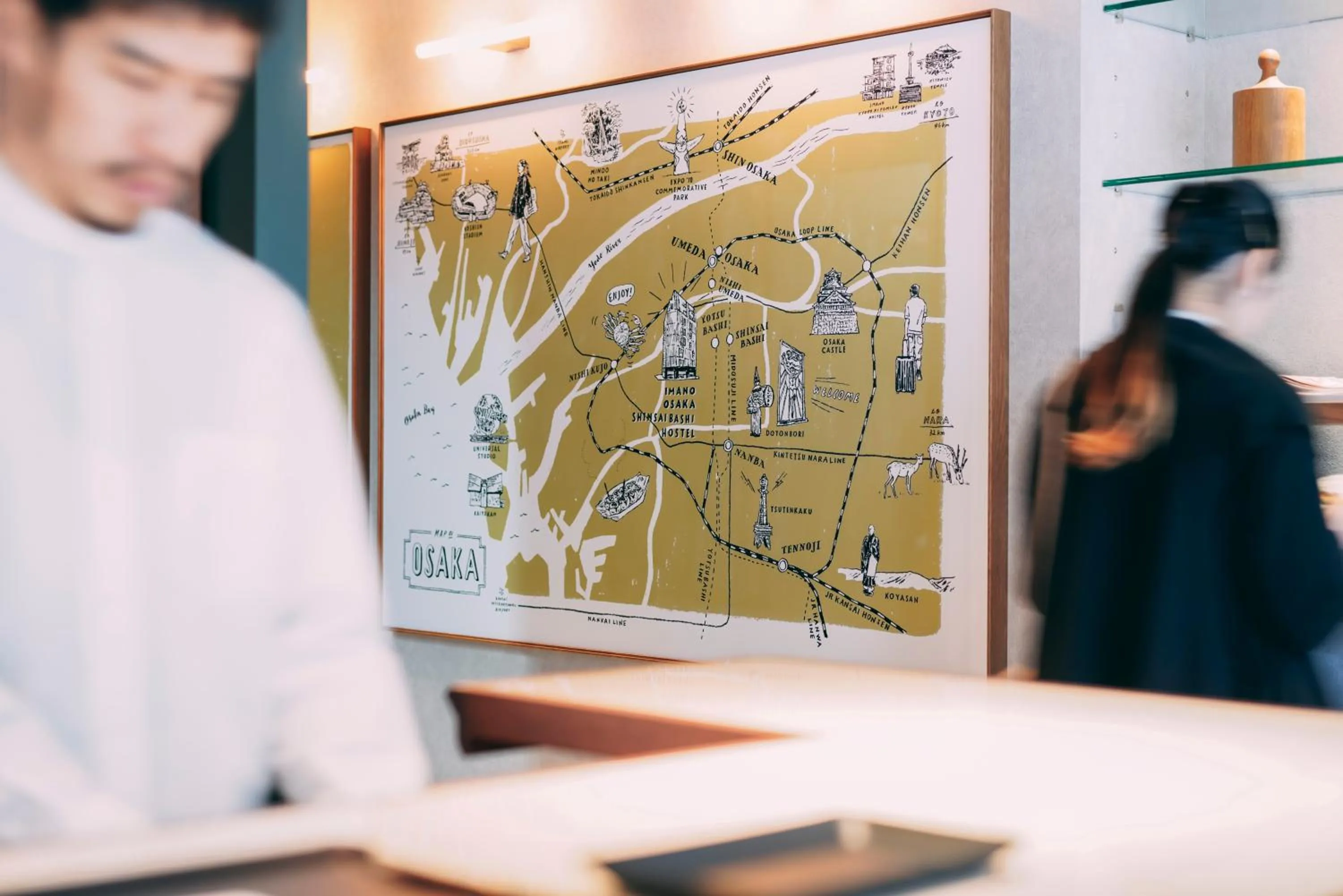 Lobby or reception in IMANO OSAKA SHINSAIBASHI HOSTEL