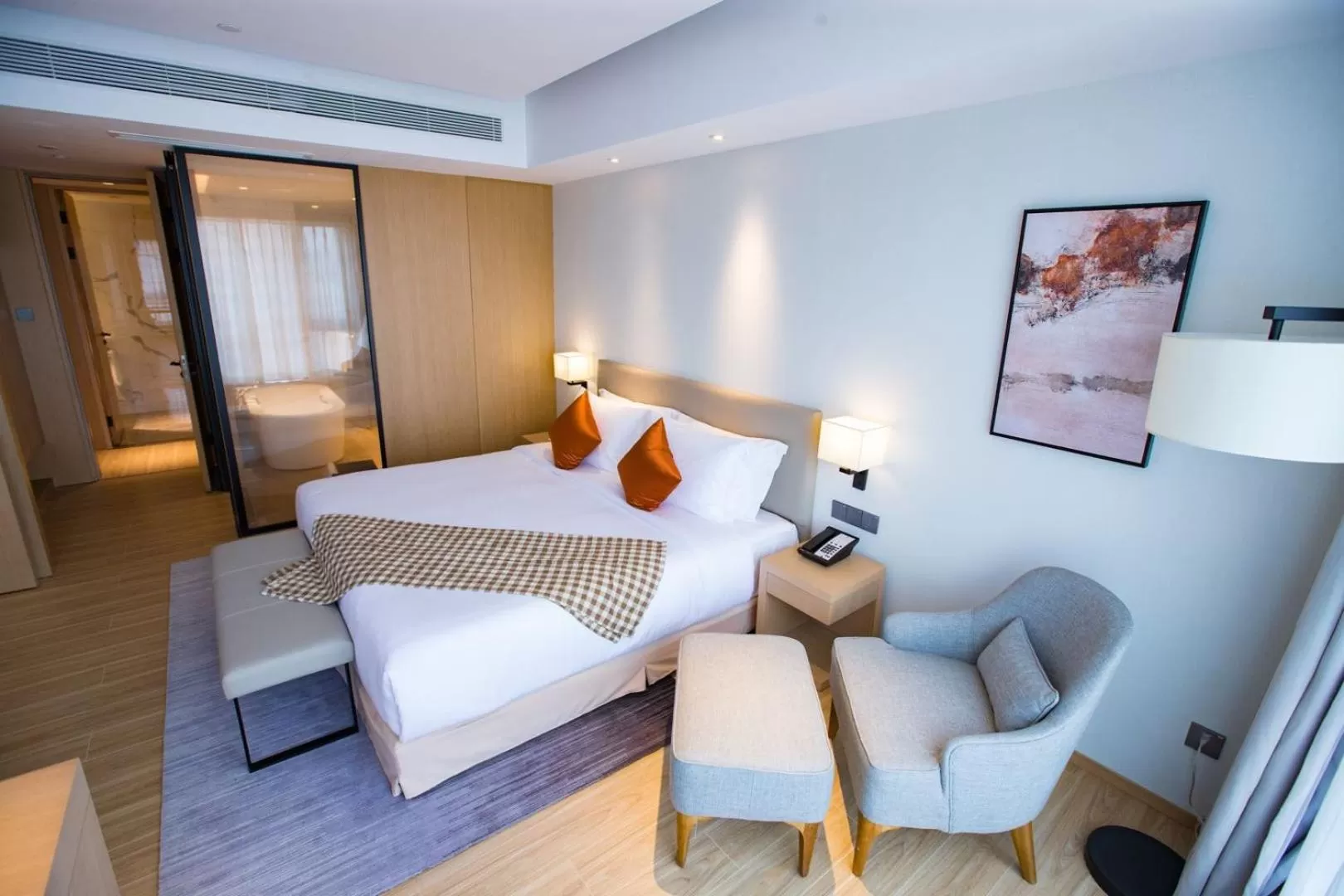 Bedroom, Bed in Shama Serviced Apartments Zijingang Hangzhou