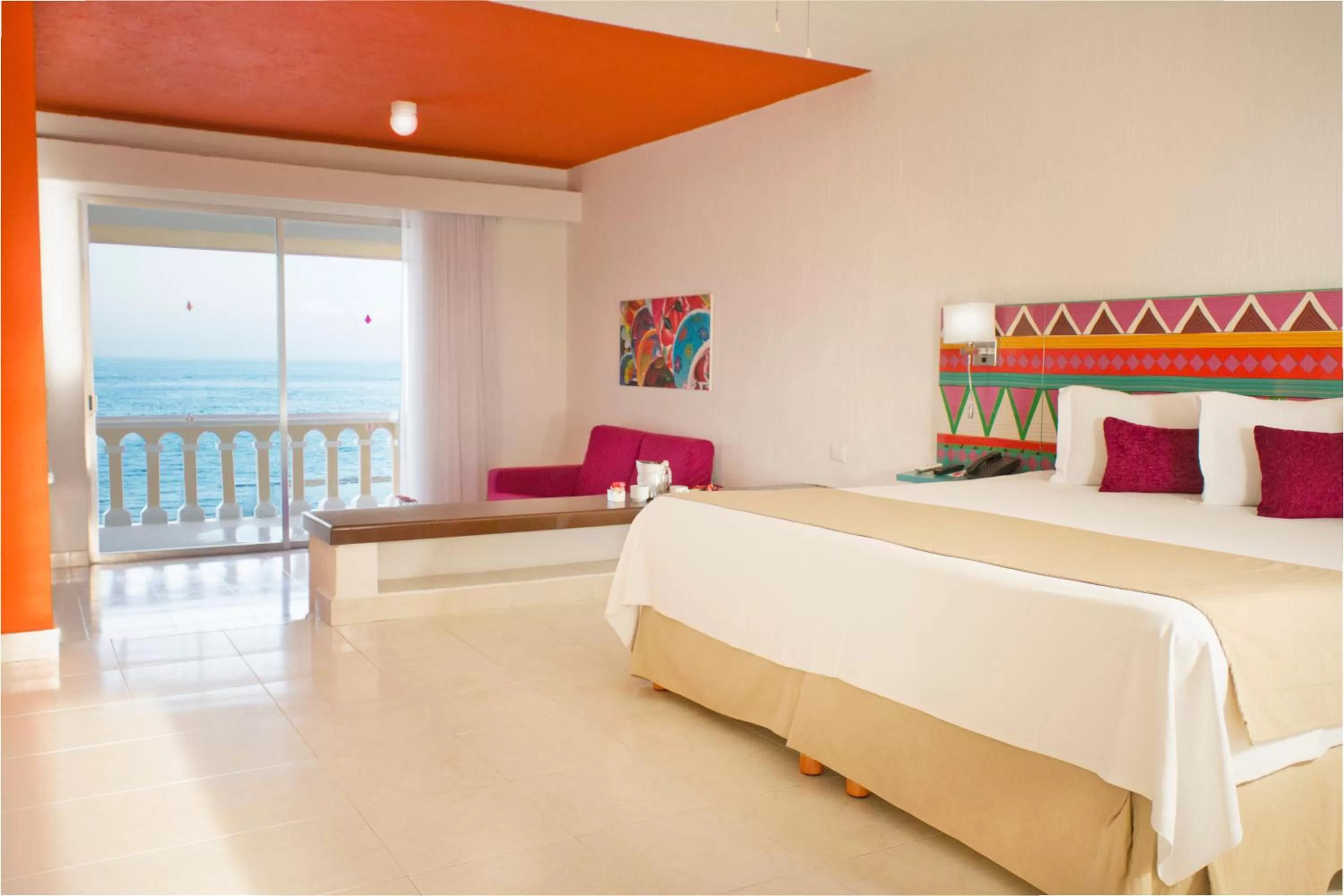 Balcony/Terrace, Bed in All Ritmo Cancun Resort & Water Park