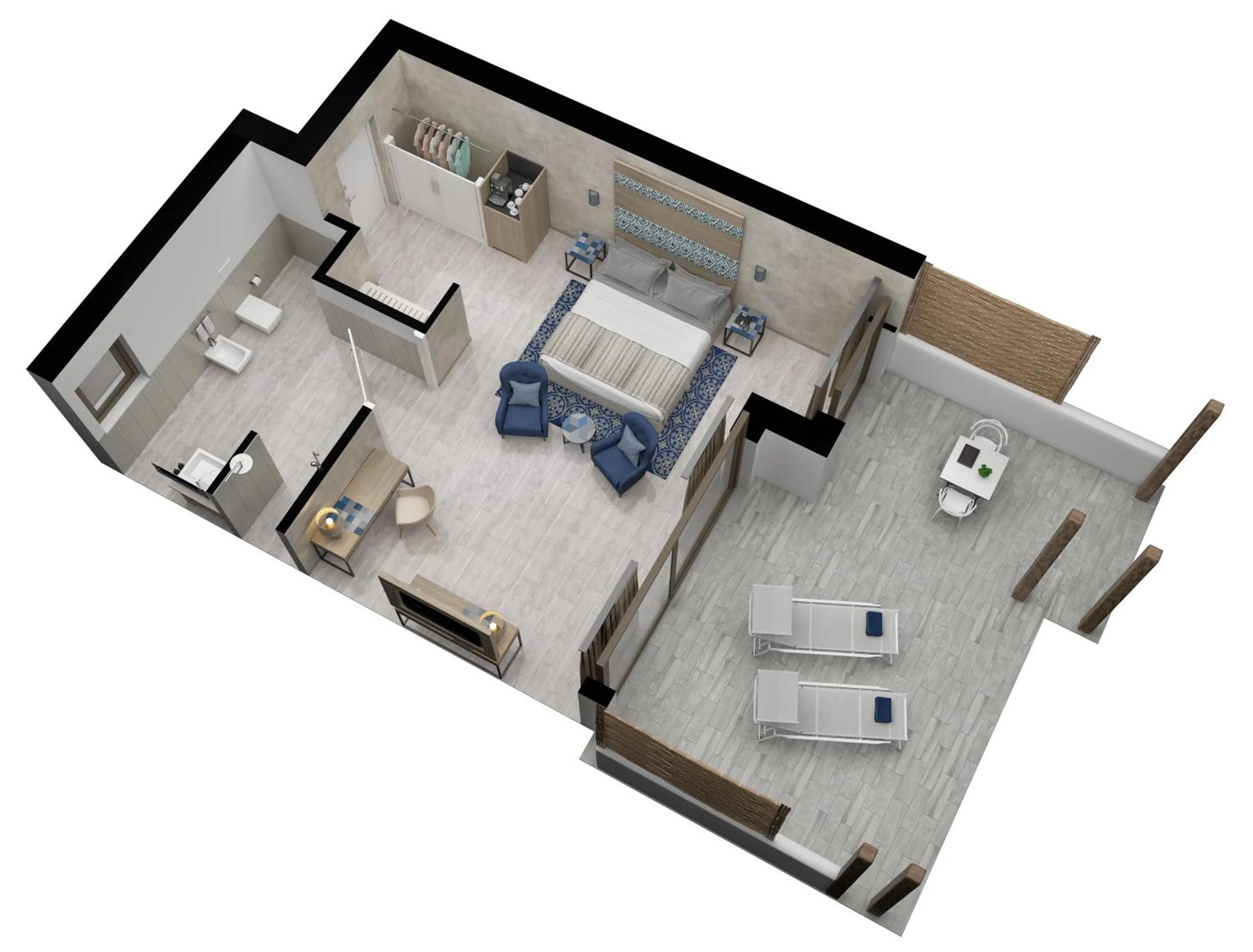 Floor plan, Bed in Baglioni Resort Sardinia - The Leading Hotels of the World