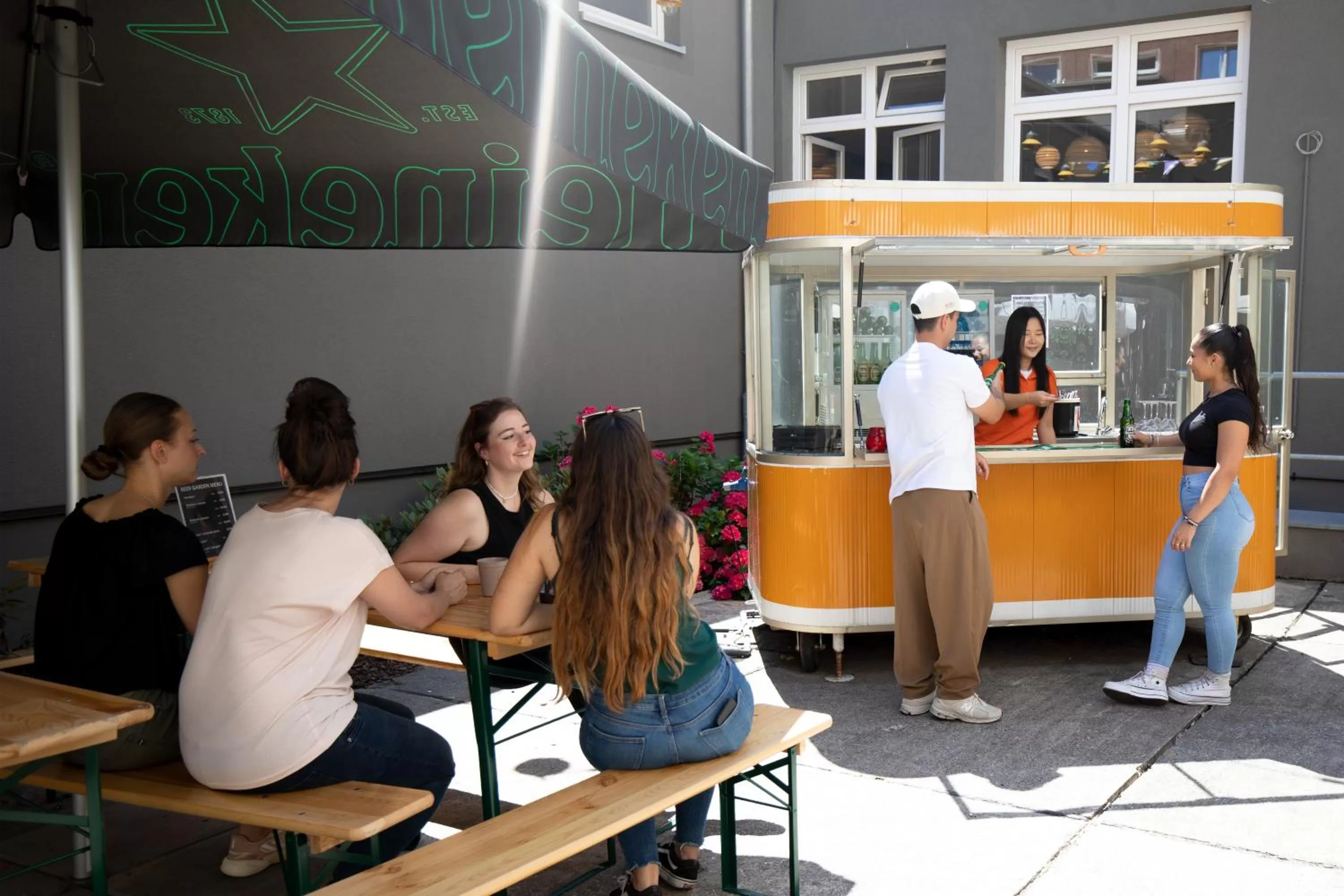 Garden view in a&o Berlin Mitte