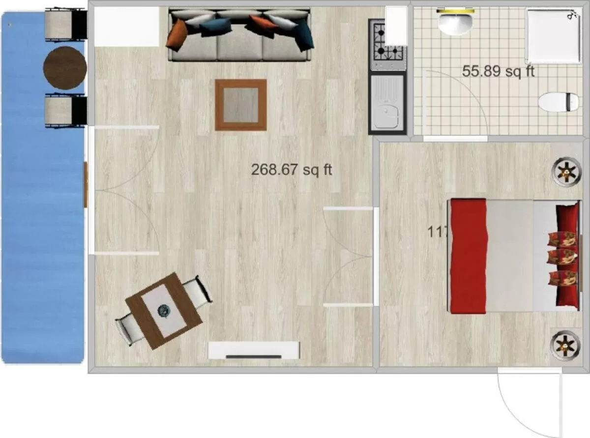 Floor Plan in Beach Side Condos Caye Caulker by CCVH
