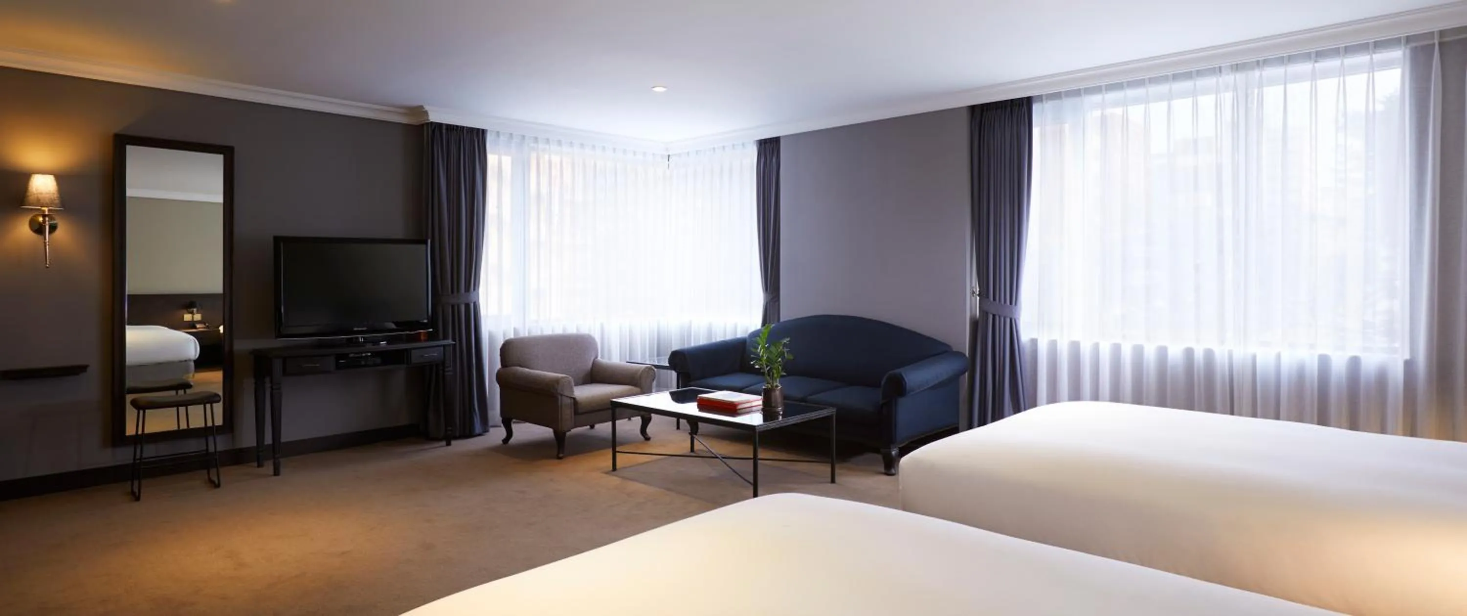 Seating area, Bed in Maison Glad Jeju