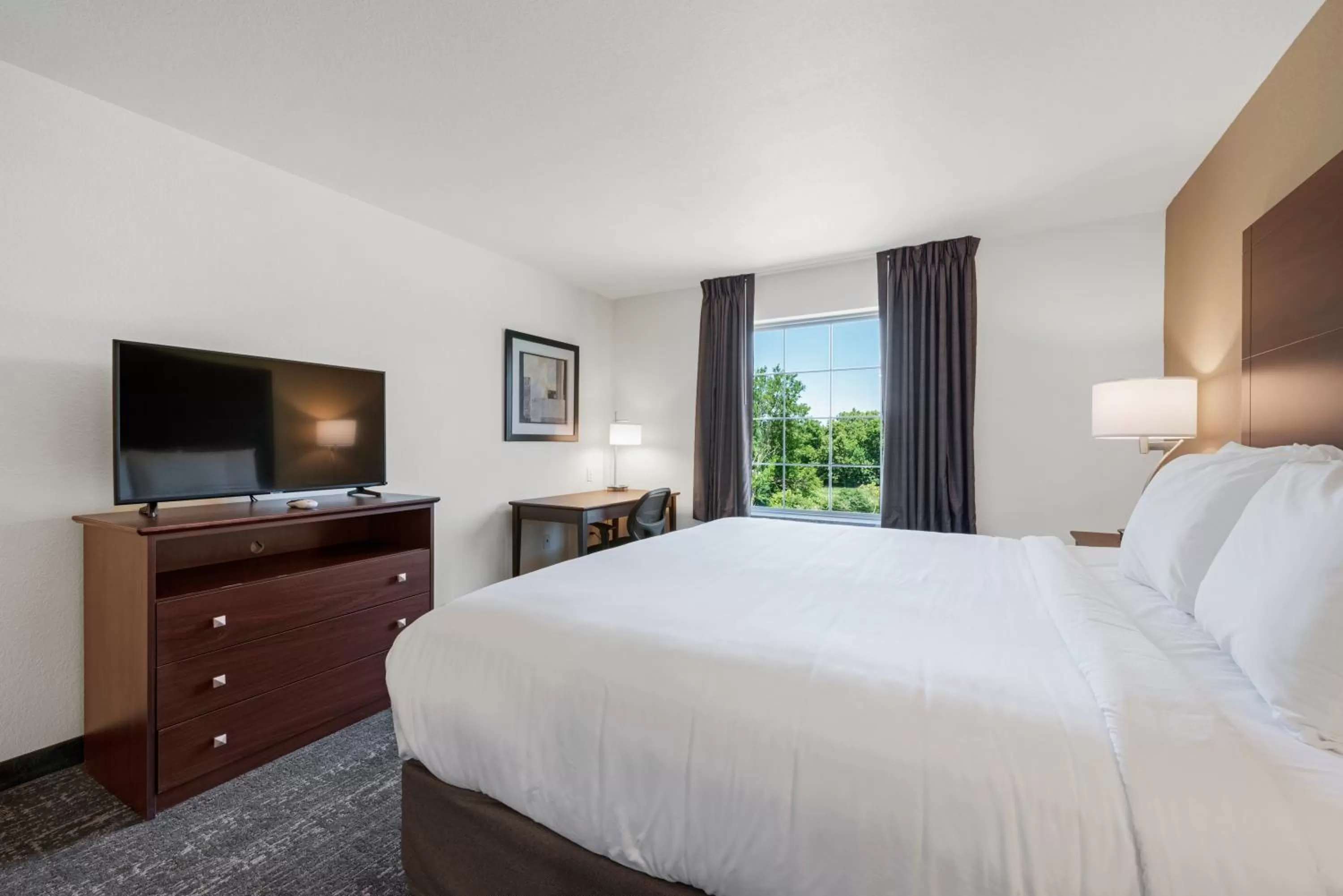 TV and multimedia, Bed in Cobblestone Hotel & Suites - Urbana