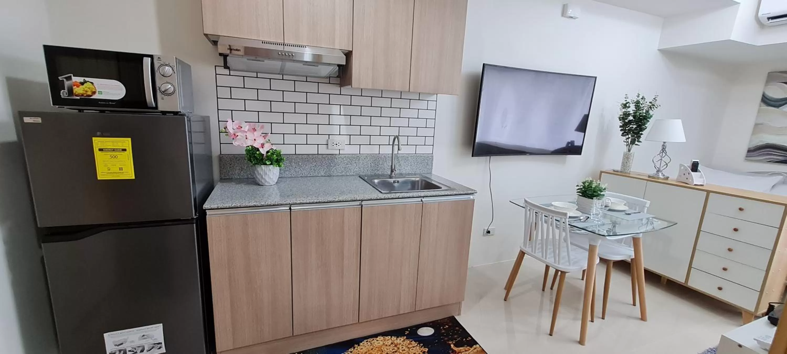 Kitchen or kitchenette in Inspiria Condo Units beside Abreeza Mall Davao