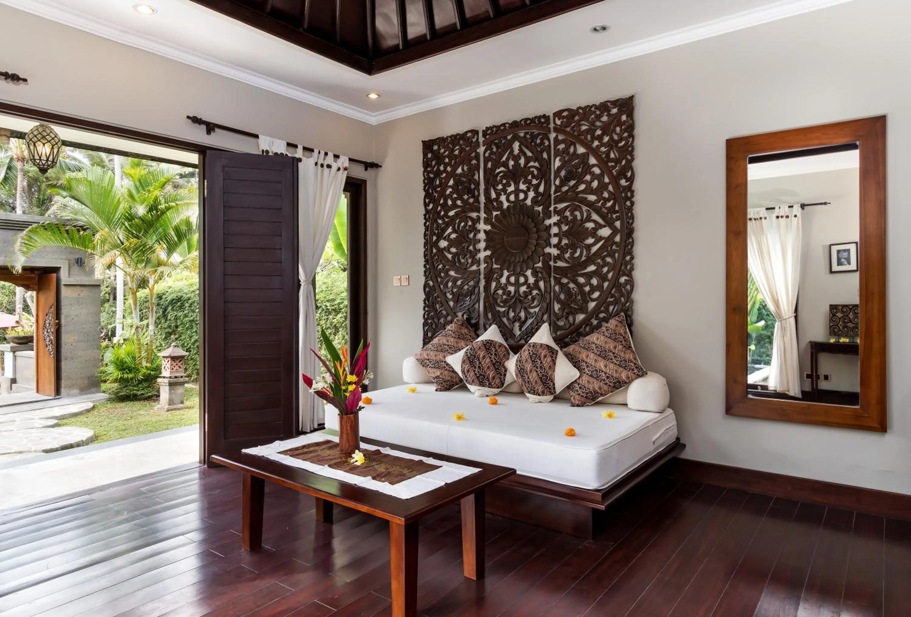 Living room, Bed in Suara Air Luxury Villa Ubud