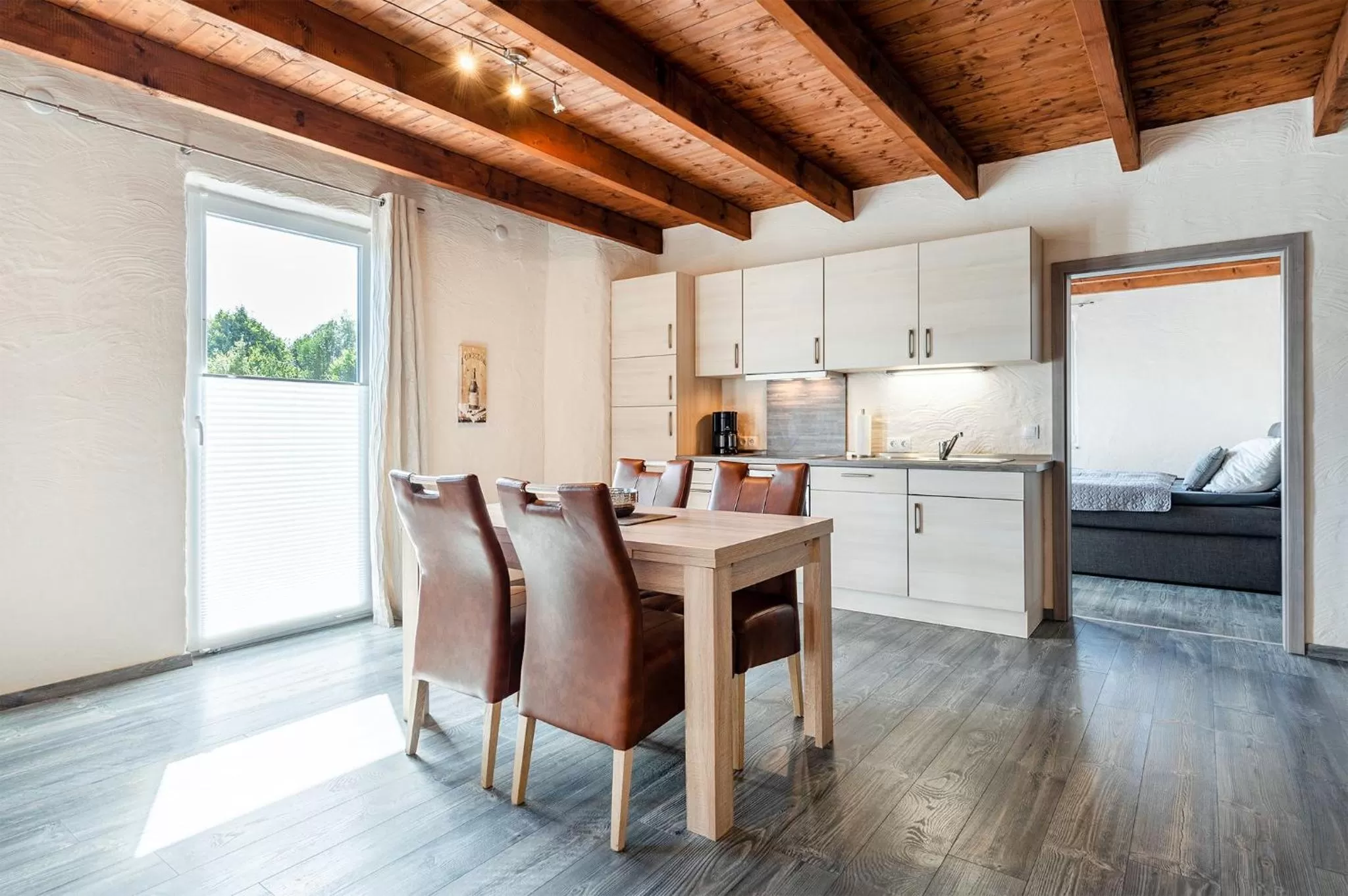 Kitchen or kitchenette in Villa Moorstern am Badesee Tannenhausen