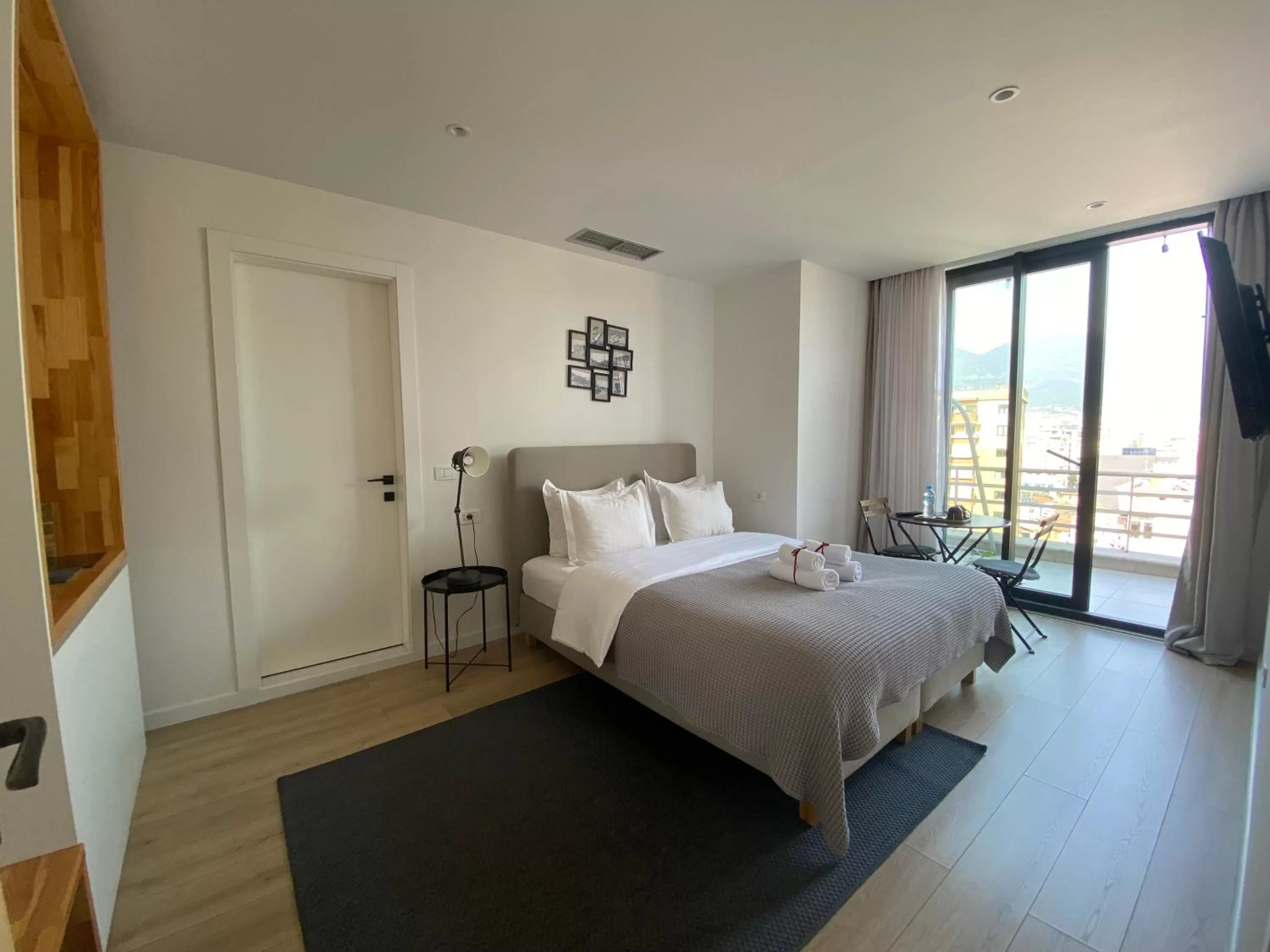 Photo of the whole room, Bed in Rooftop Tirana