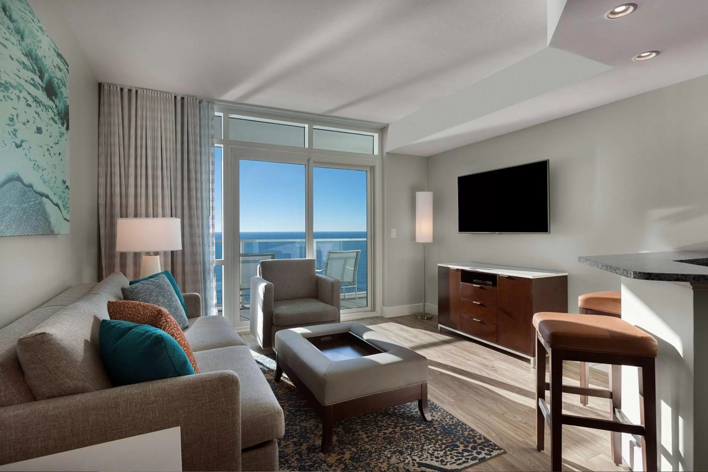 Living room in Hilton Grand Vacations Club Ocean 22 Myrtle Beach