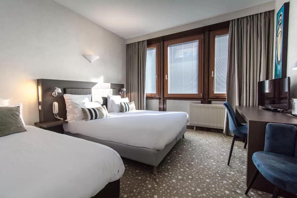 Photo of the whole room, Bed in Hôtel Restaurant Vaillant Colmar Nord