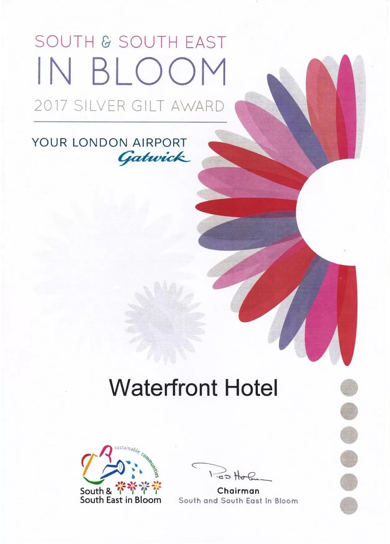 Certificate/Award in Waterfront Hotel