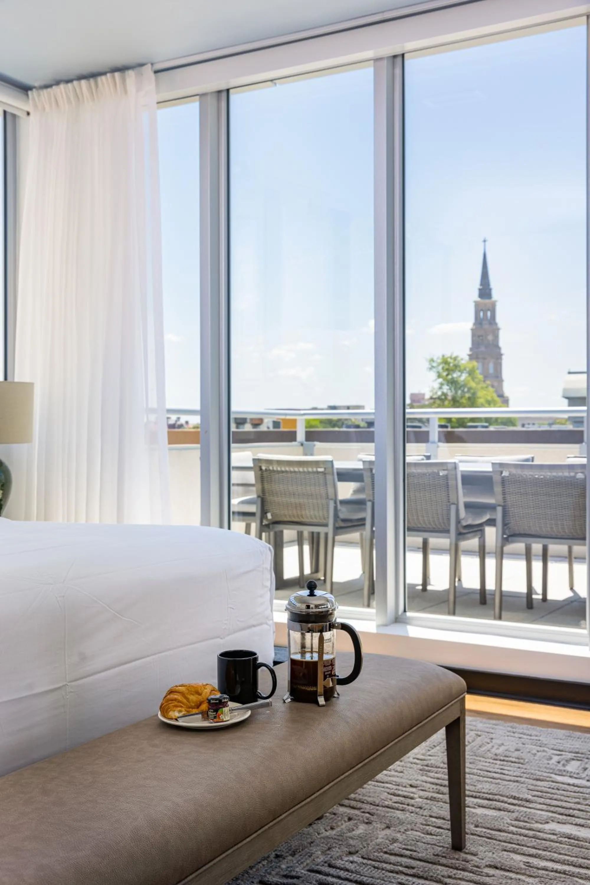 View (from property/room), Bed in The Palmetto Hotel, Charleston