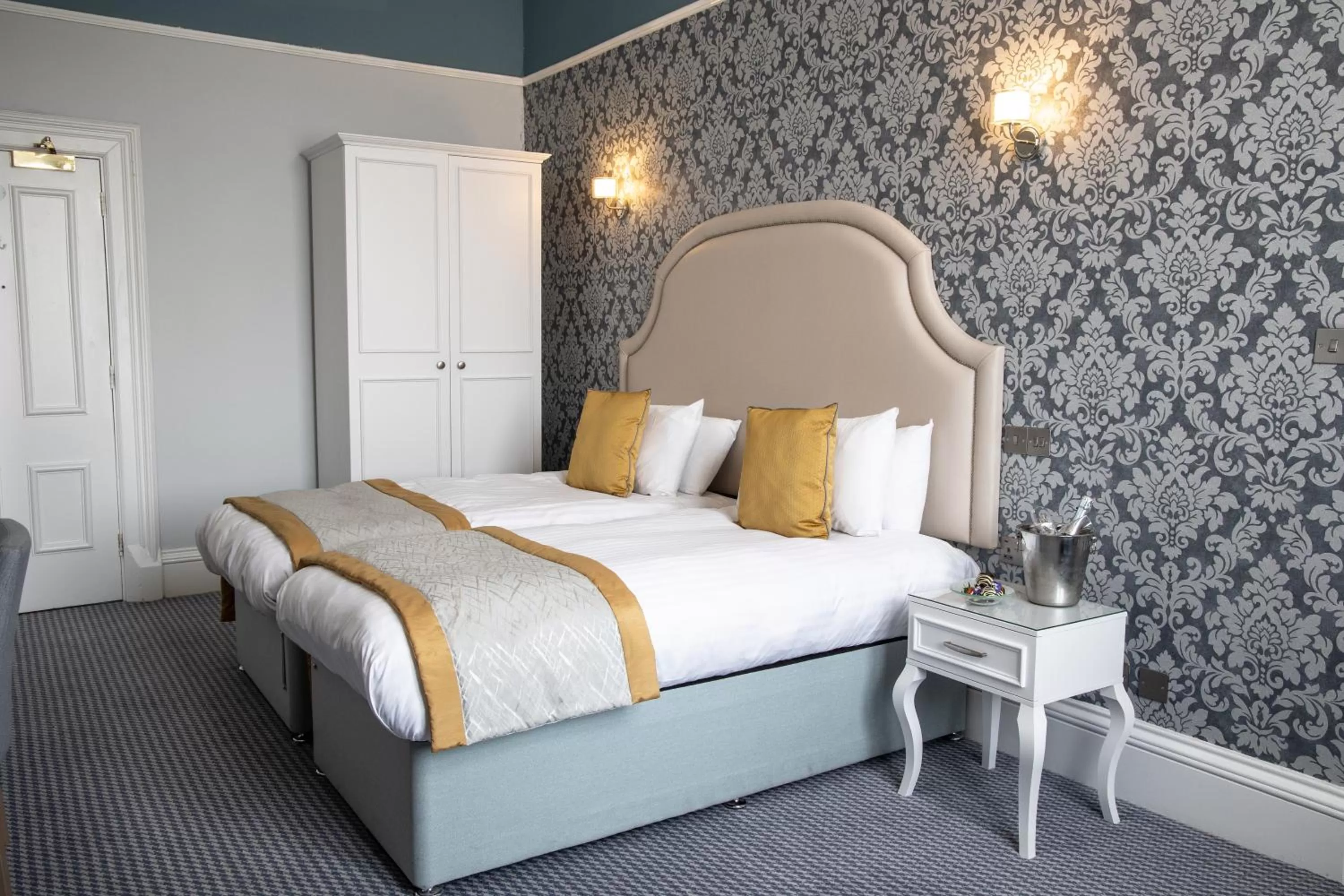 Bed in Wroxall Abbey Hotel