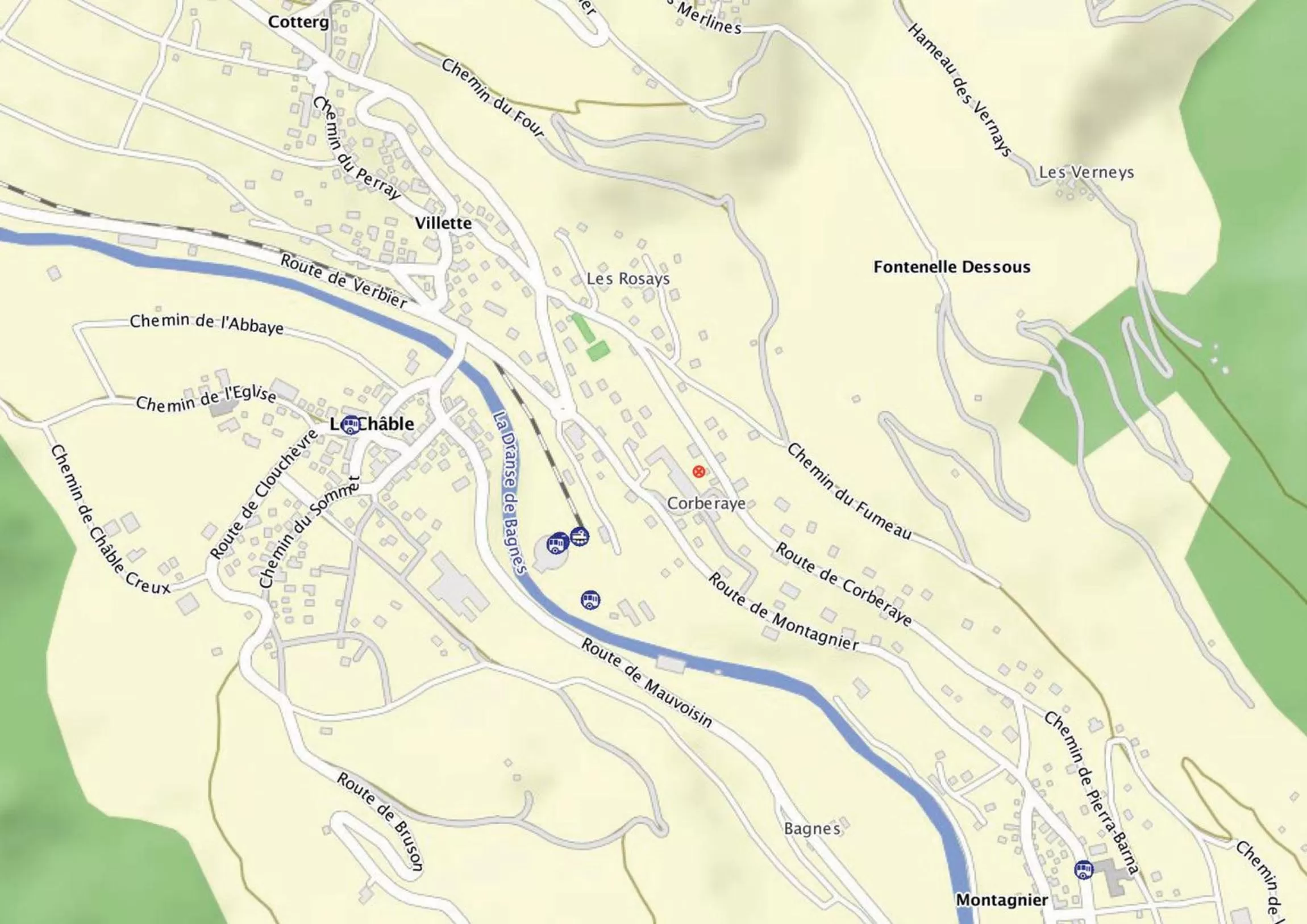 Location, Bird's-eye View in BnB Claudy et Elizabeth Michellod-Dutheil