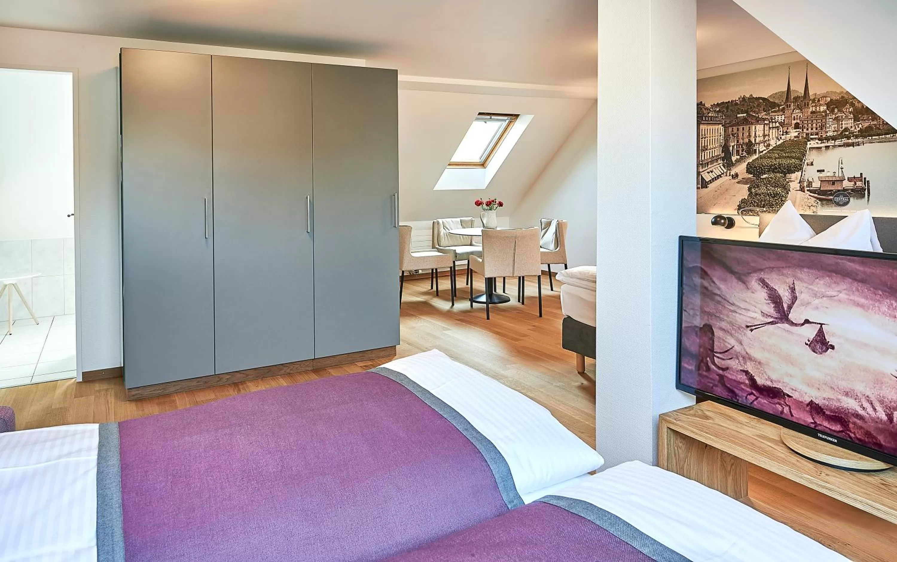 Decorative detail, Bed in Hotel Central Luzern