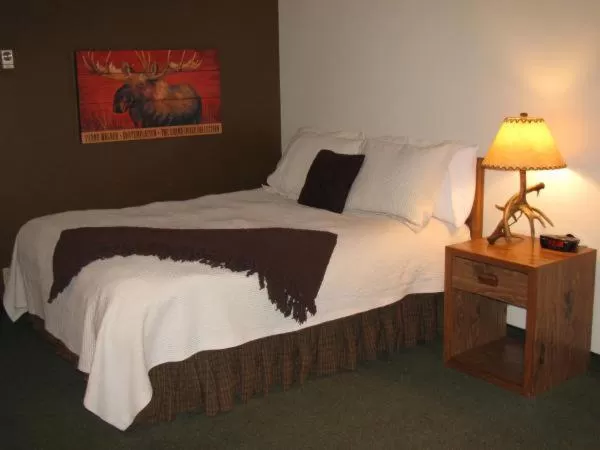 Bed in Covered Wagon Motel Lusk WY