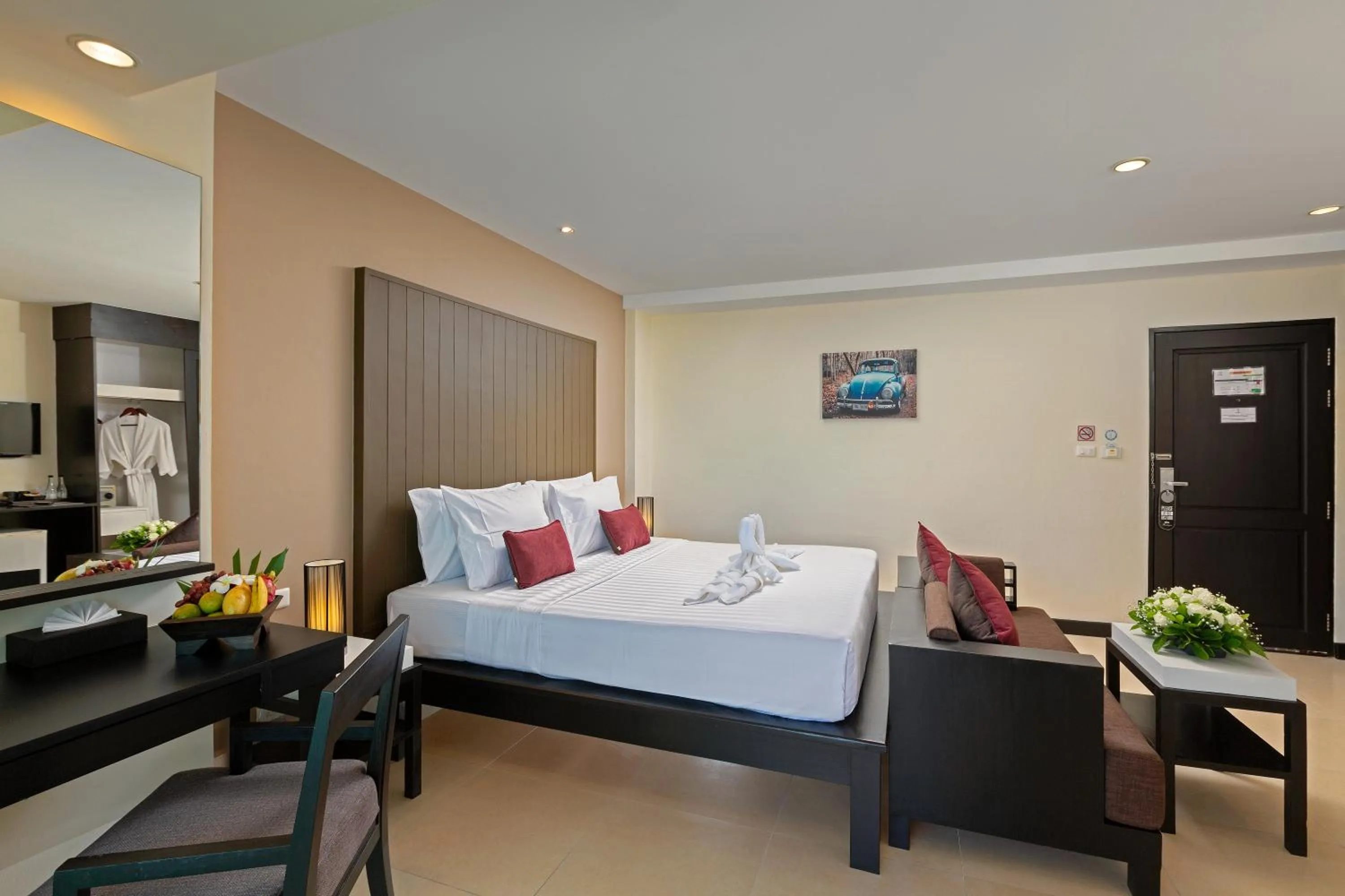 Living room, Bed in Baramee Resortel