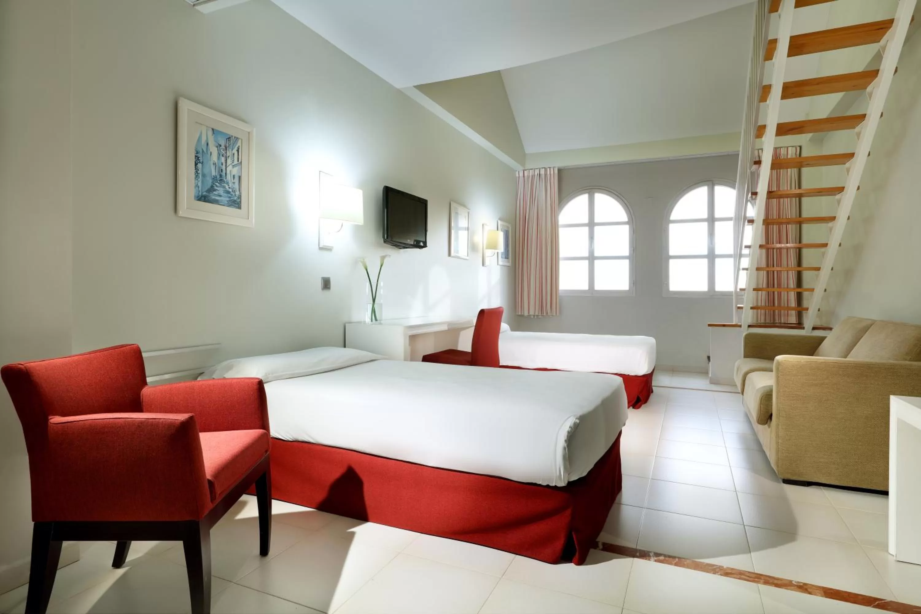 Bathroom, Bed in Exe Gran Hotel Solucar