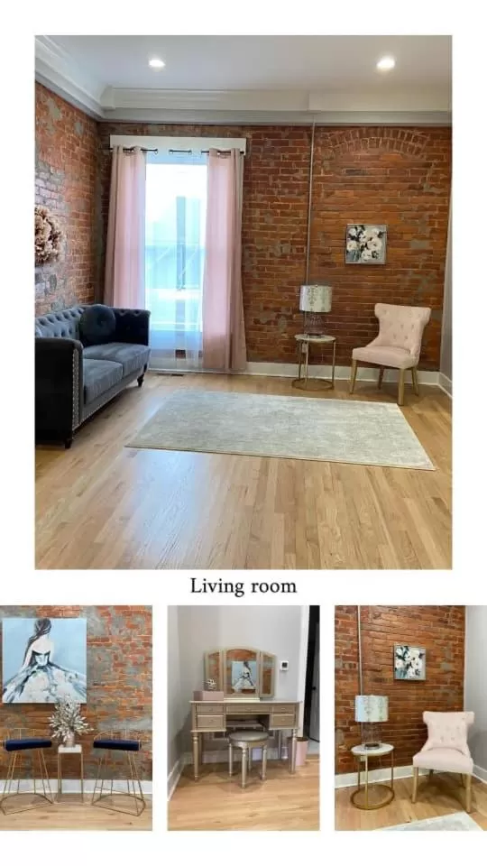 Living room in Brickhouse Loft - a boutique hotel