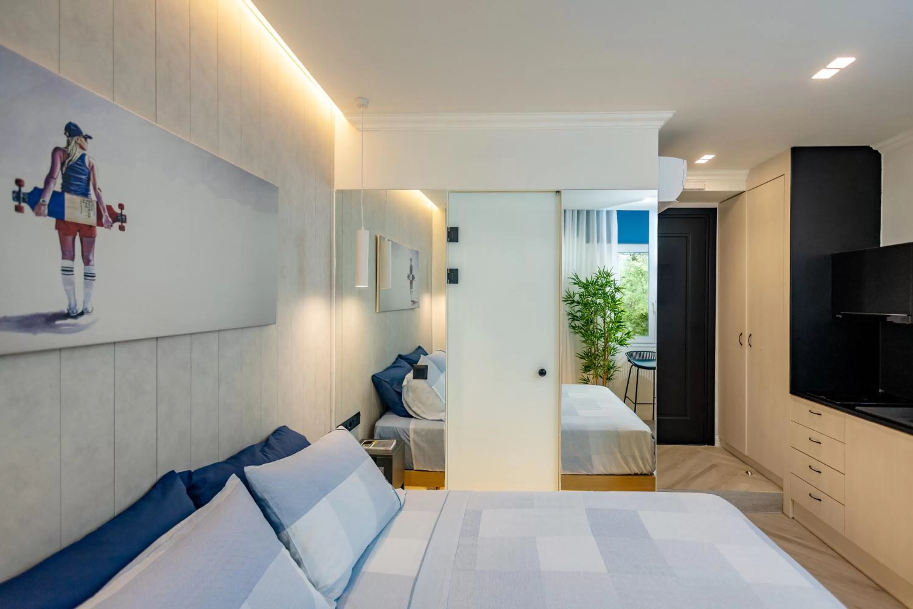 Bedroom, Bed in Triple A @ Trendy Psiri - Art & Nightlife