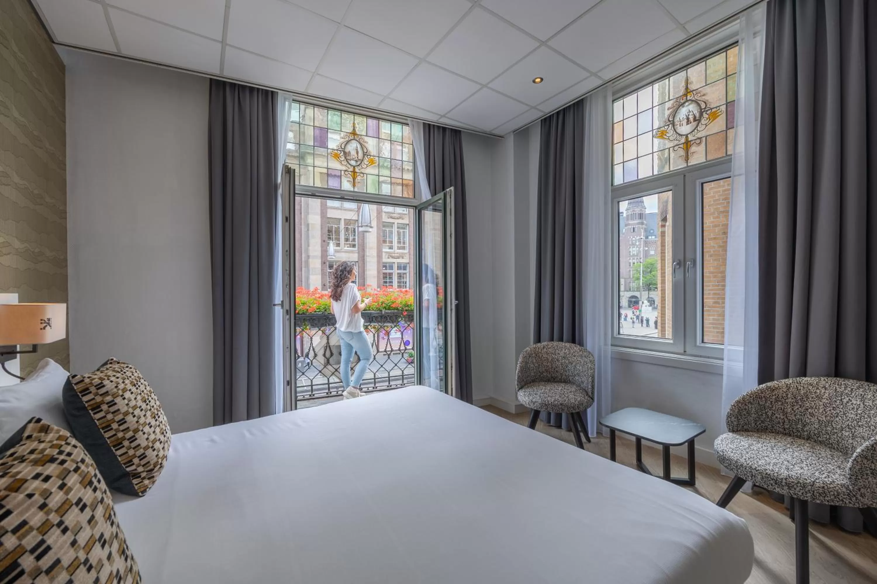 Bed in Hotel Amsterdam De Roode Leeuw