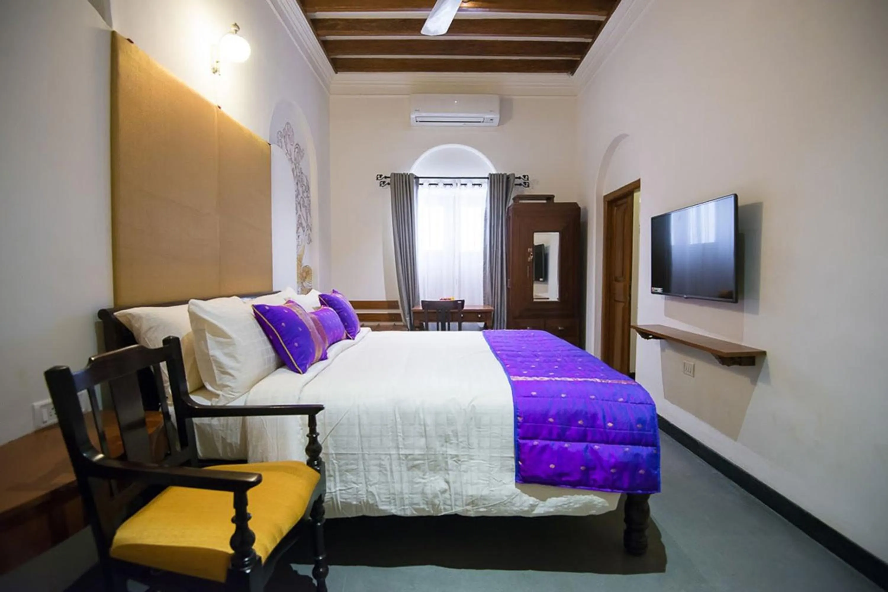 Bed in Svatma - A Luxury Heritage Resort