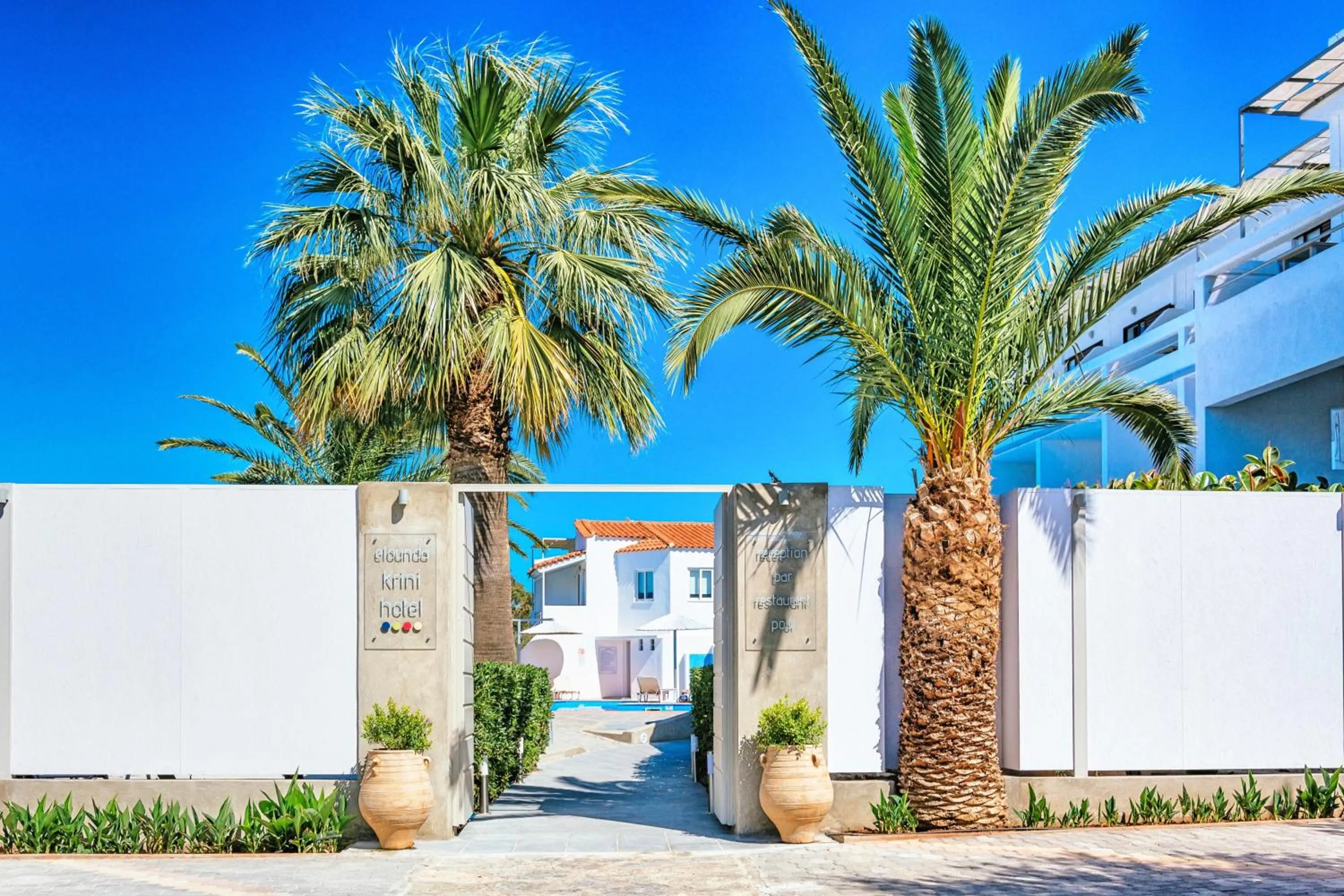 Facade/entrance in Elounda Krini Hotel