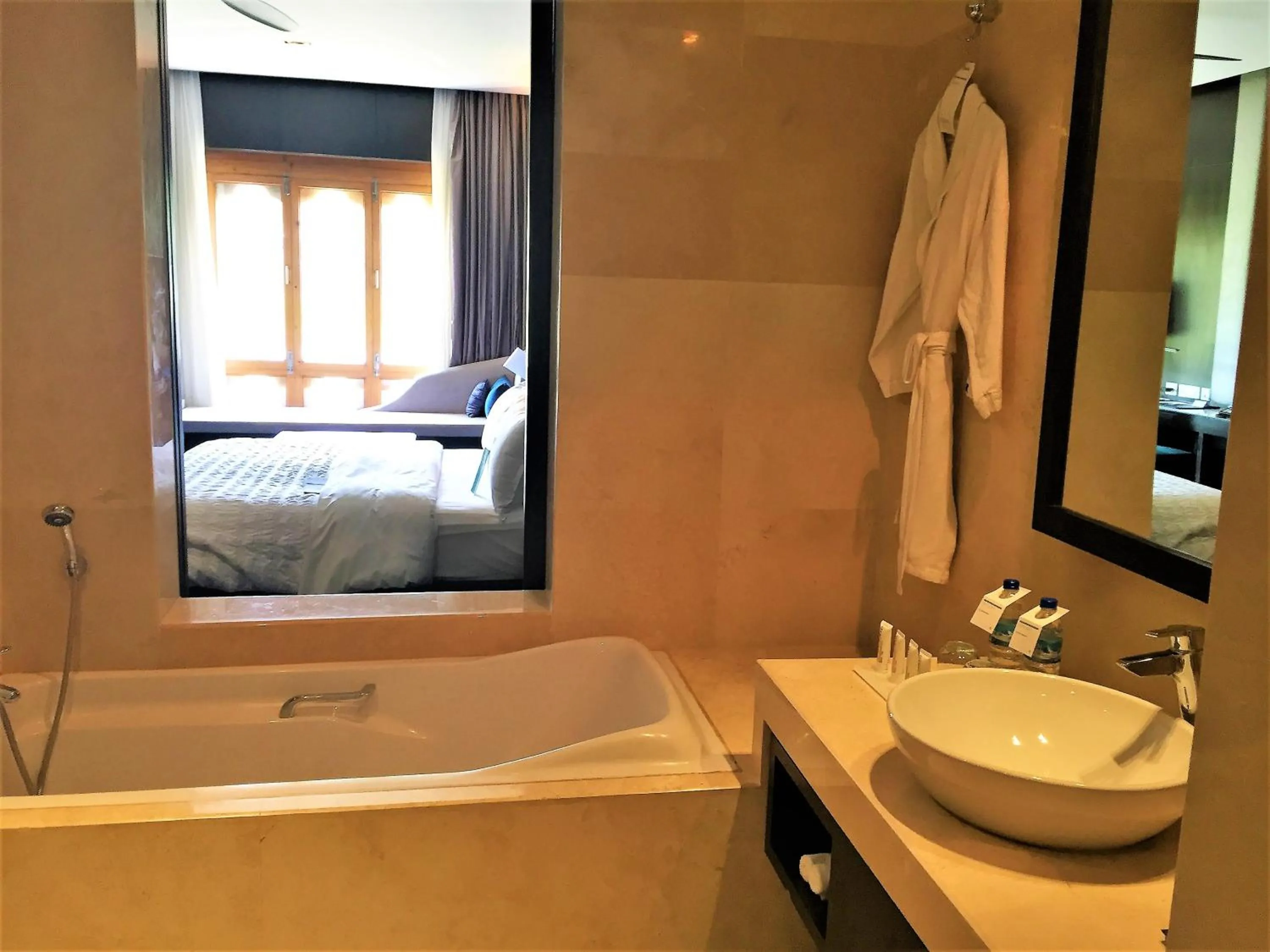 Bathroom, Bed in Le Meridien Paro Riverfront