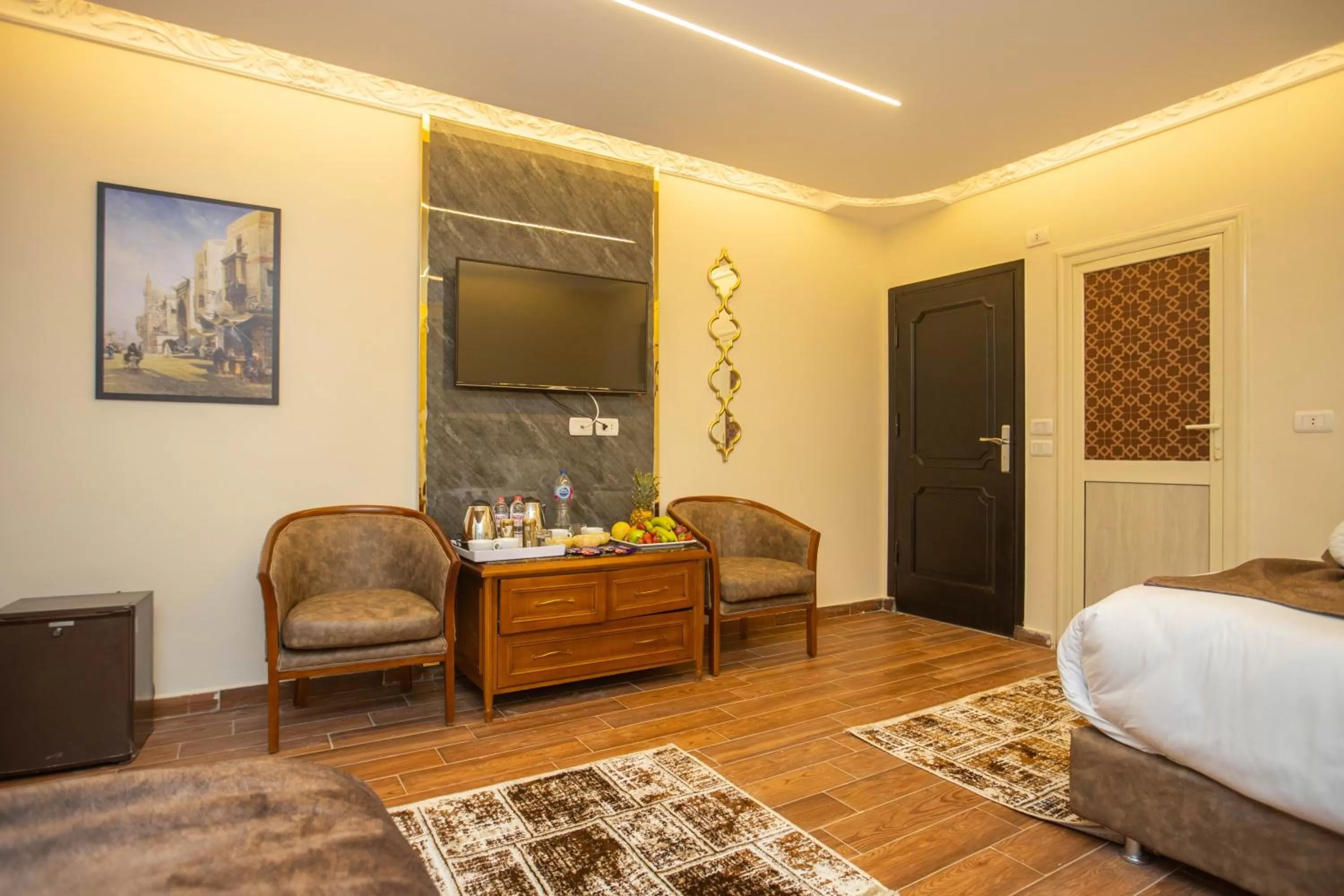 Bed, Seating Area in The Muse Pyramids