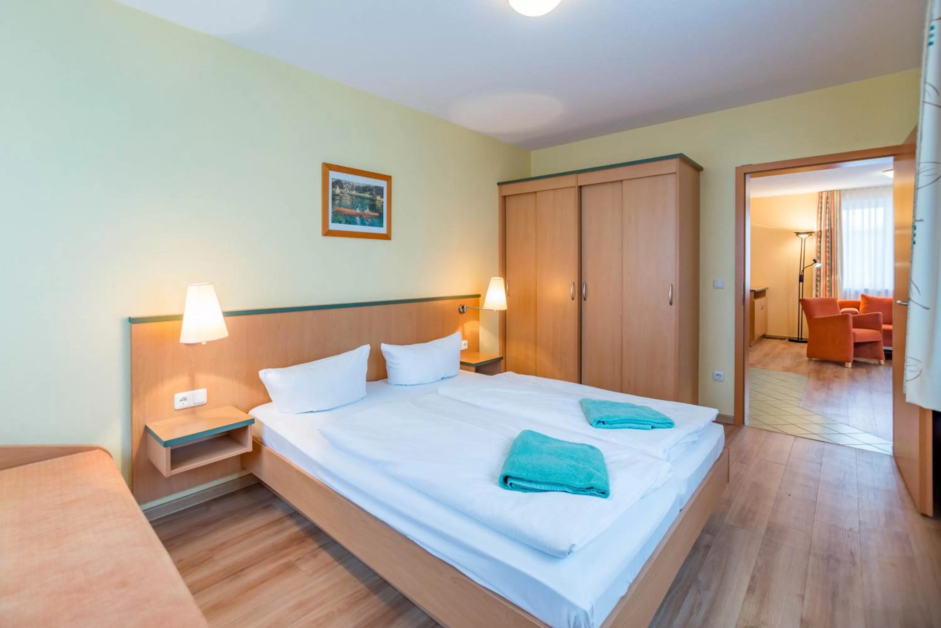 Bed in Am Weststrand Apartmenthaus Waldeck