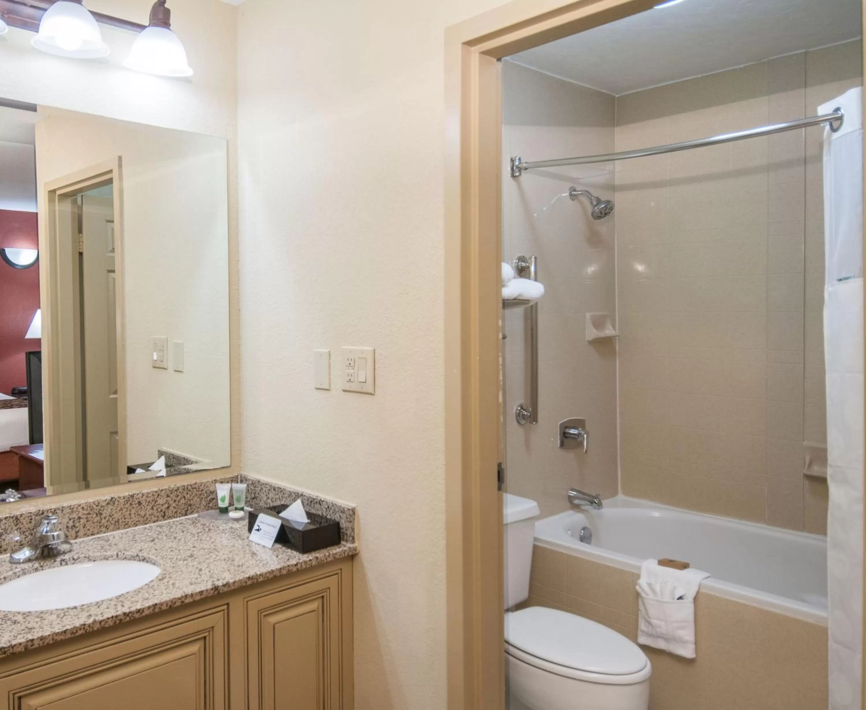 Shower in Governors Suites Hotel Oklahoma City Airport Area
