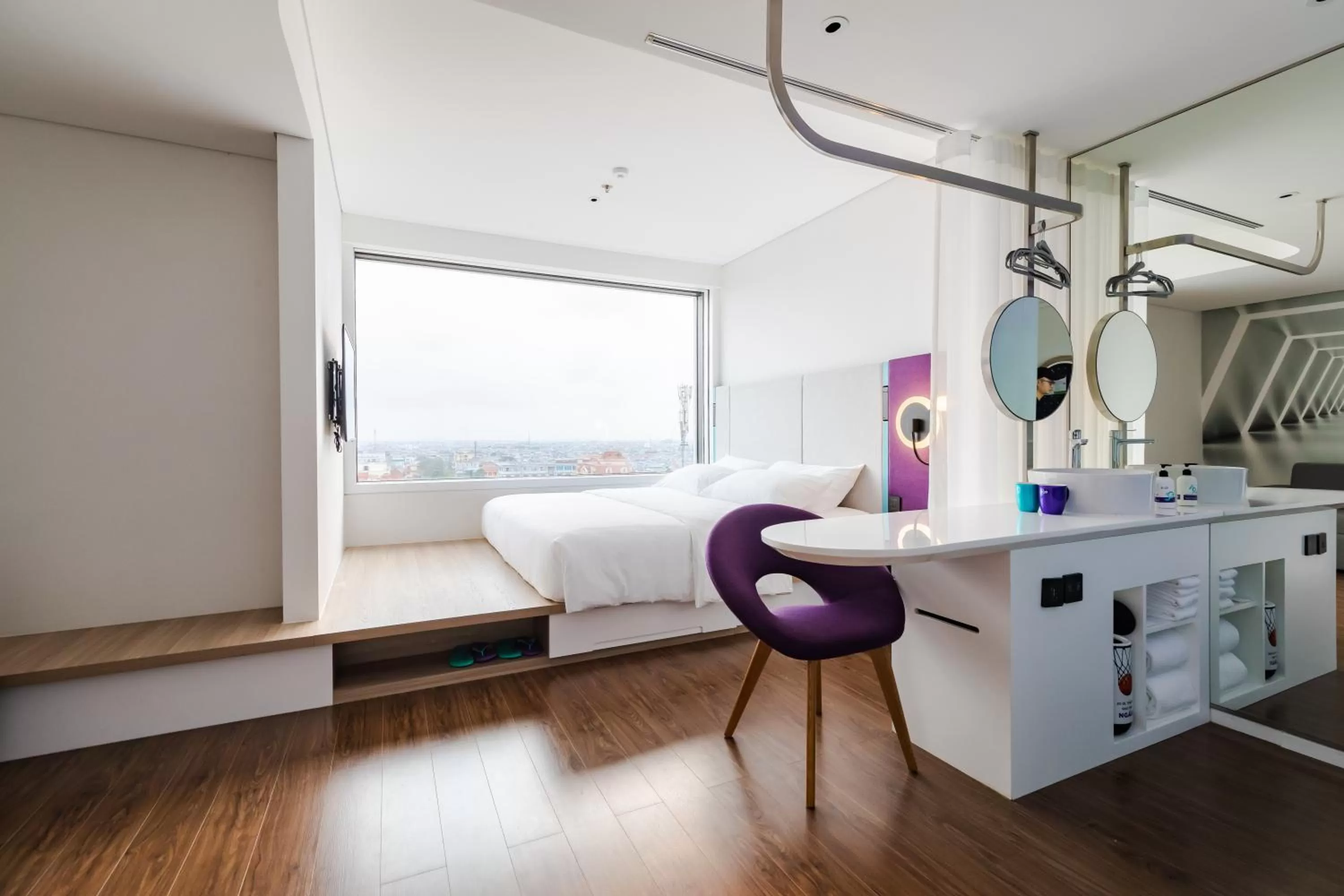 View (from property/room), Bed in SOJO Hotel Nam Dinh