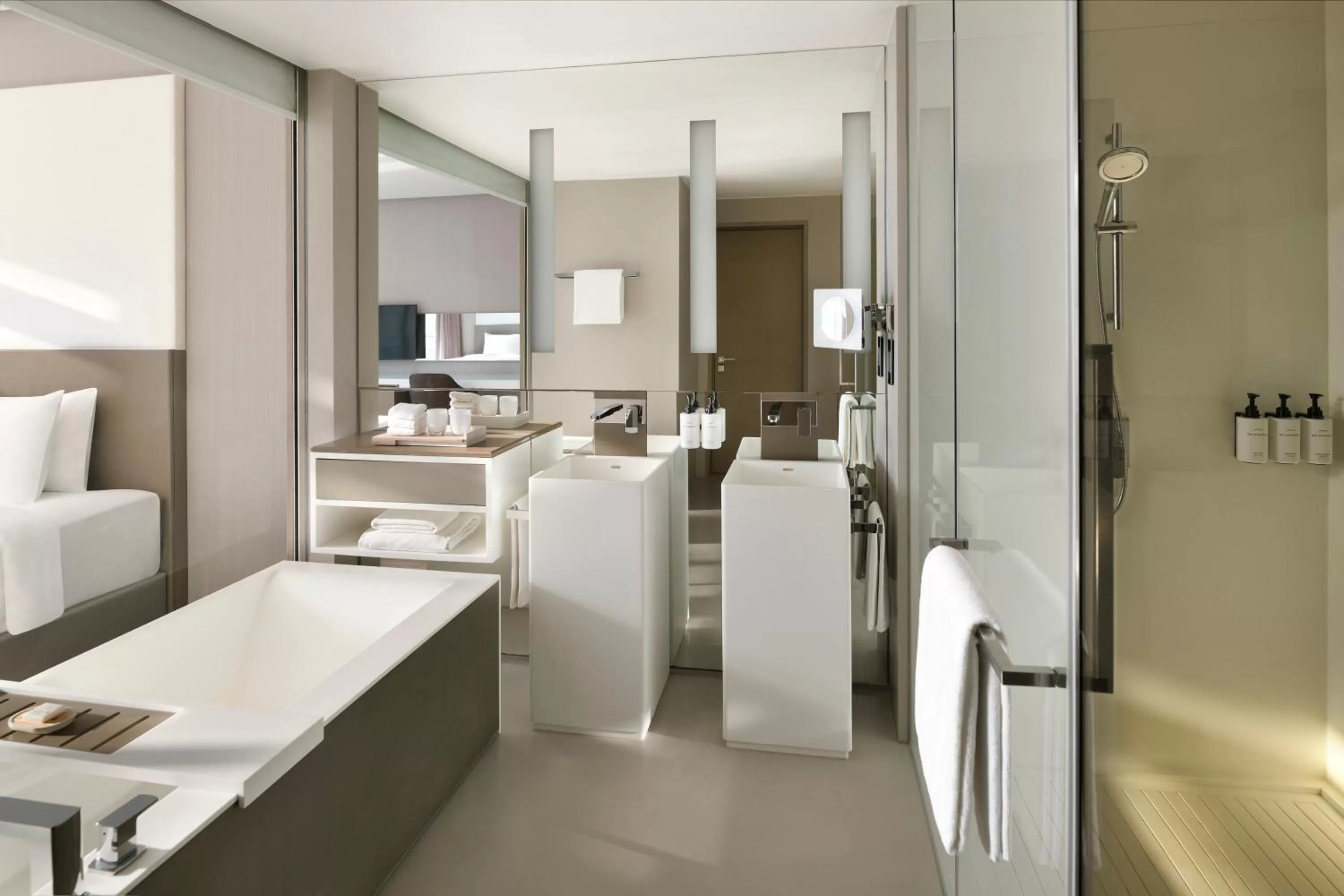 Bathroom, Bed in InterContinental Dubai Marina by IHG