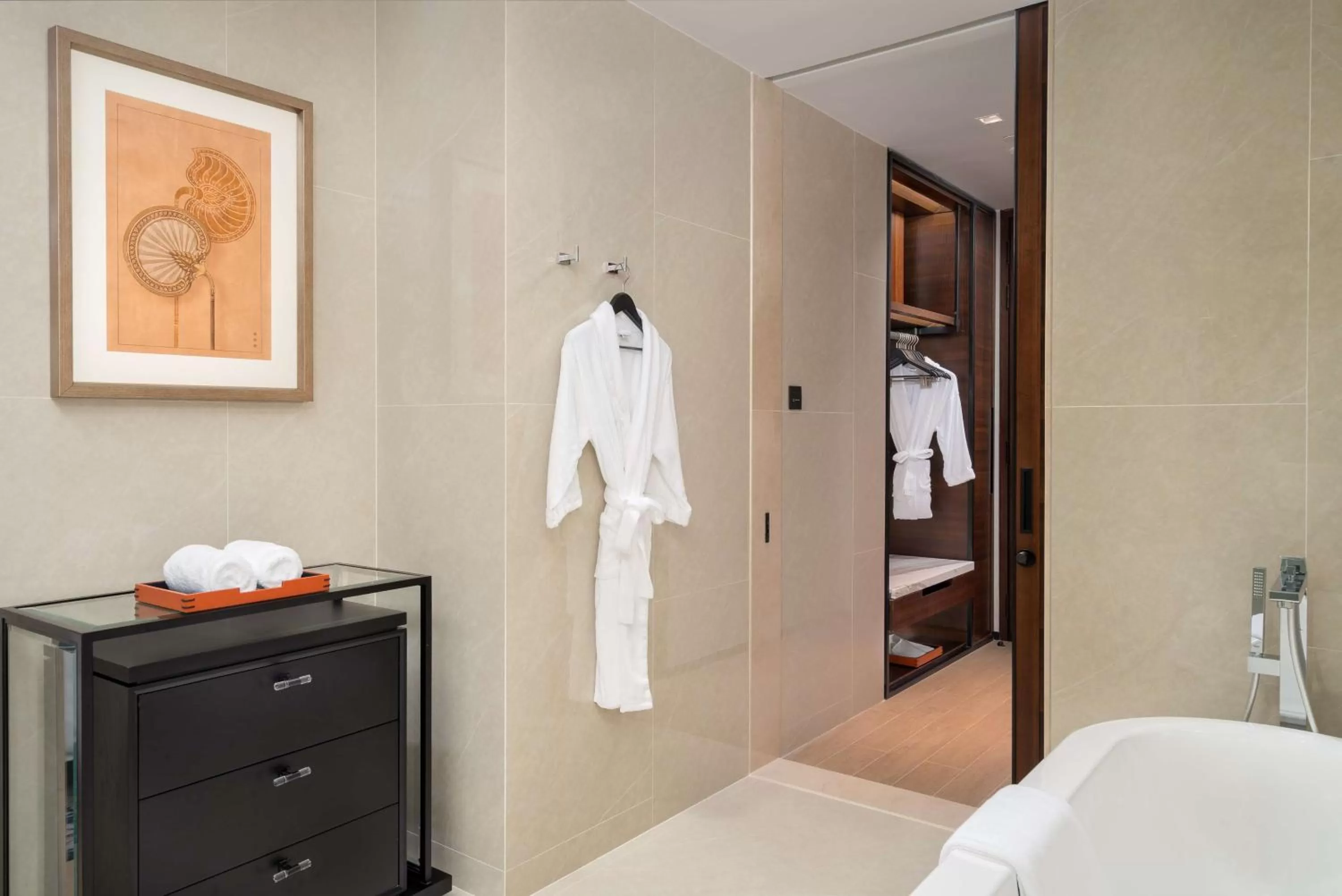Bathroom, Bed in Hyatt Regency Phnom Penh
