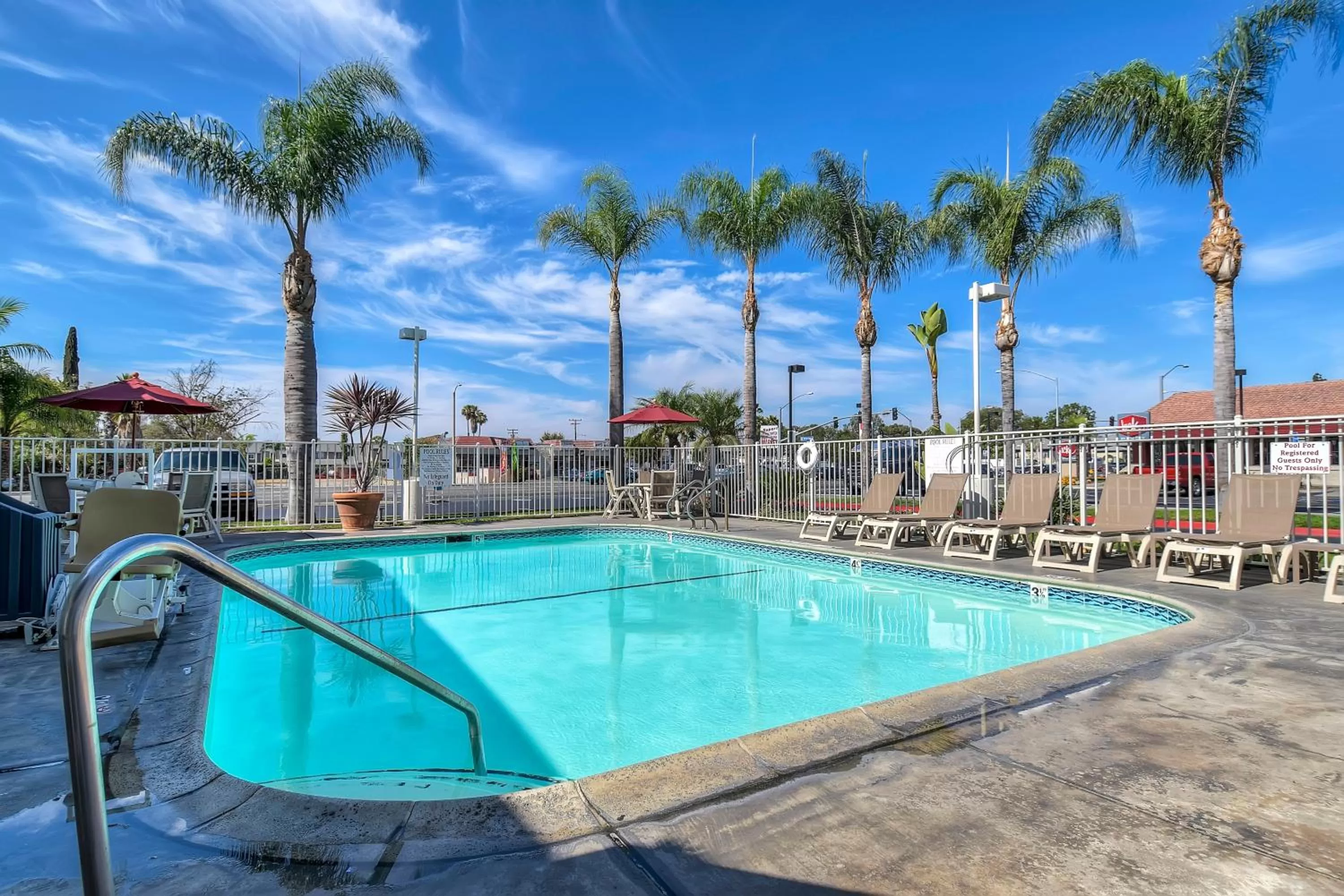Swimming pool in Motel 6-Stanton, CA- Anaheim West