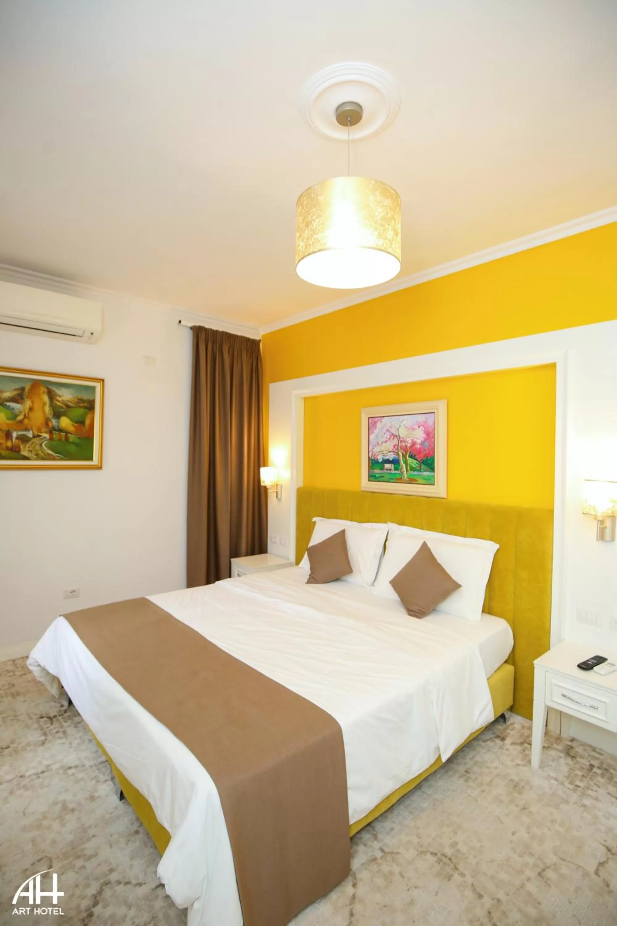 Bed in ART Hotel Tirana