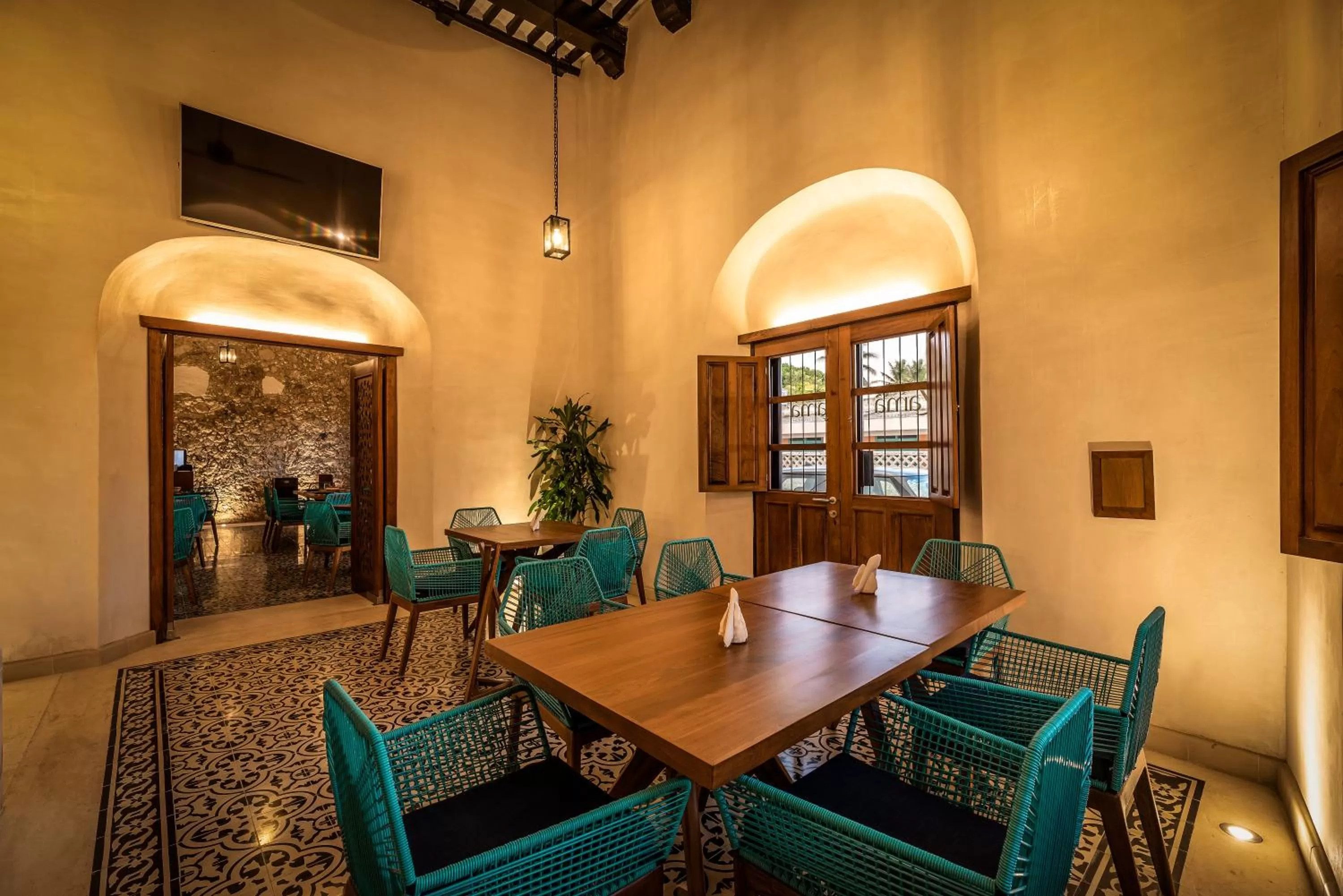 Restaurant/places to eat, Dining Area in La Casona de Sisal Hotel