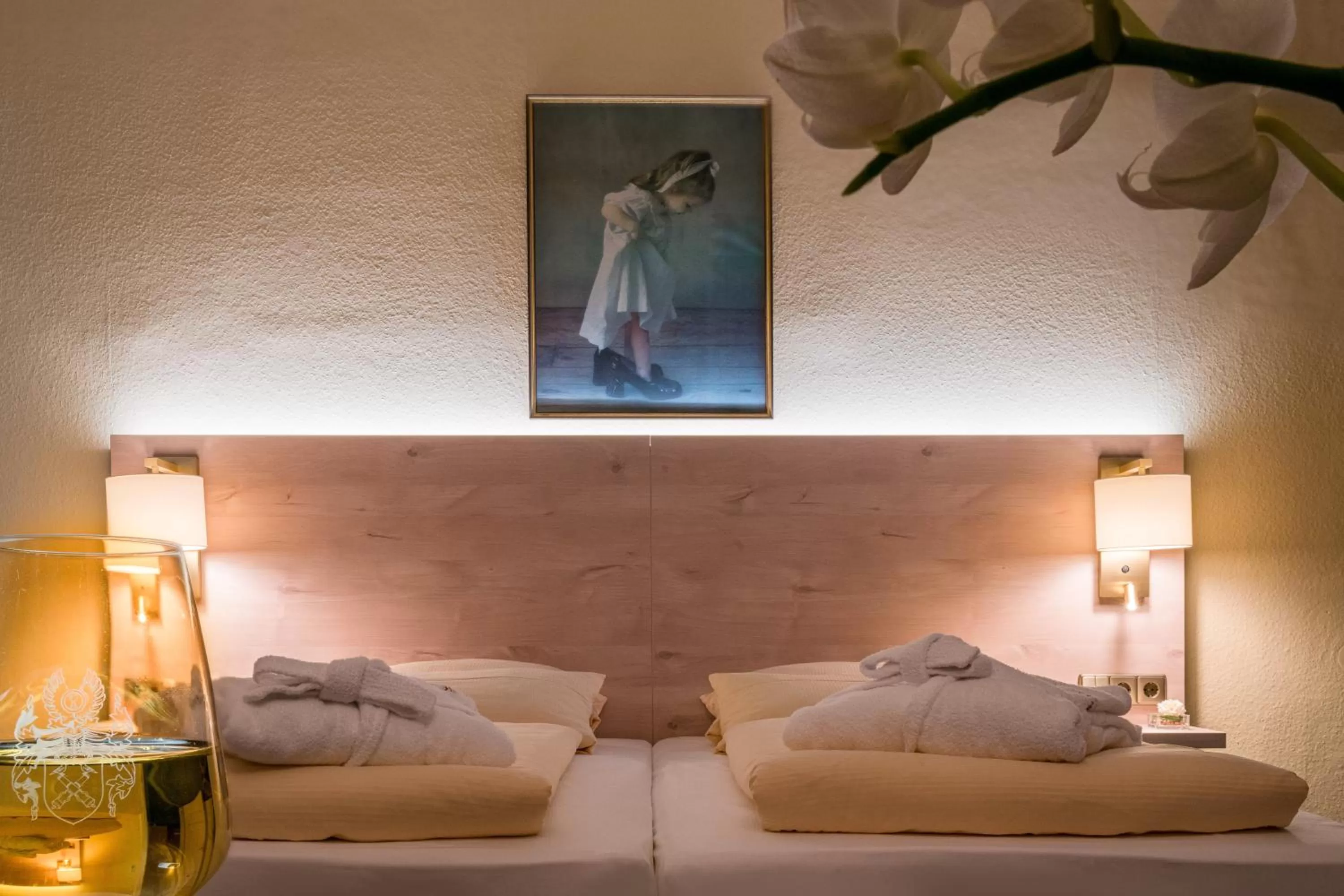 Decorative detail, Bed in Hotel Schloss Hornberg