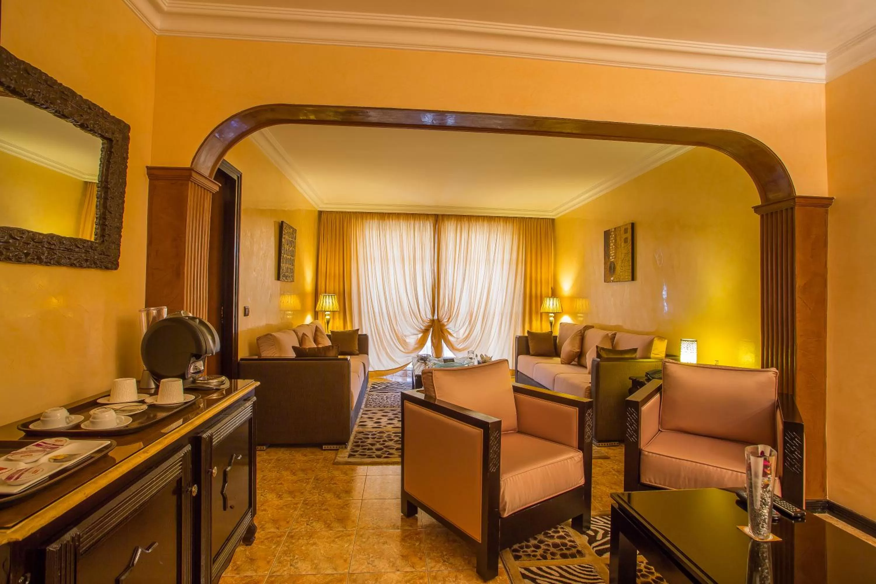 Balcony/Terrace, Bed in Hotel Argana Agadir