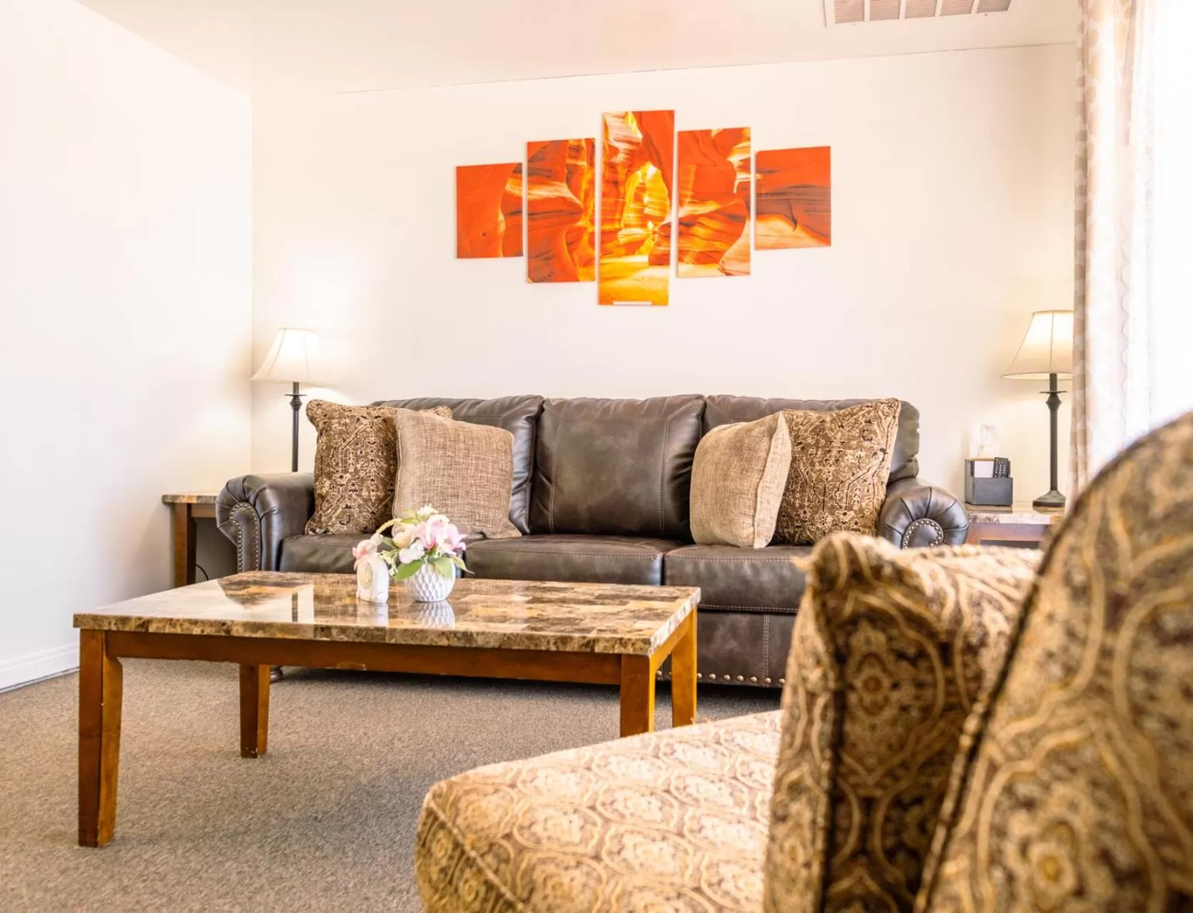 Living room in 1 or 3 Bedroom Apartment with Full Kitchen