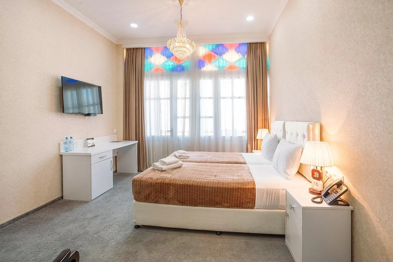 Bed in Hotel Aivani Old Tbilisi