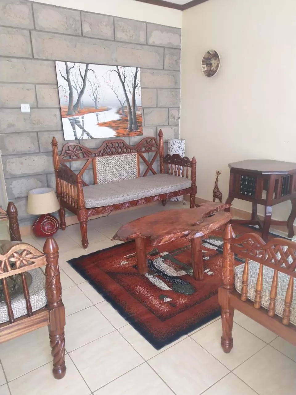 Seating area in Machakos Suites Luxury Hotel